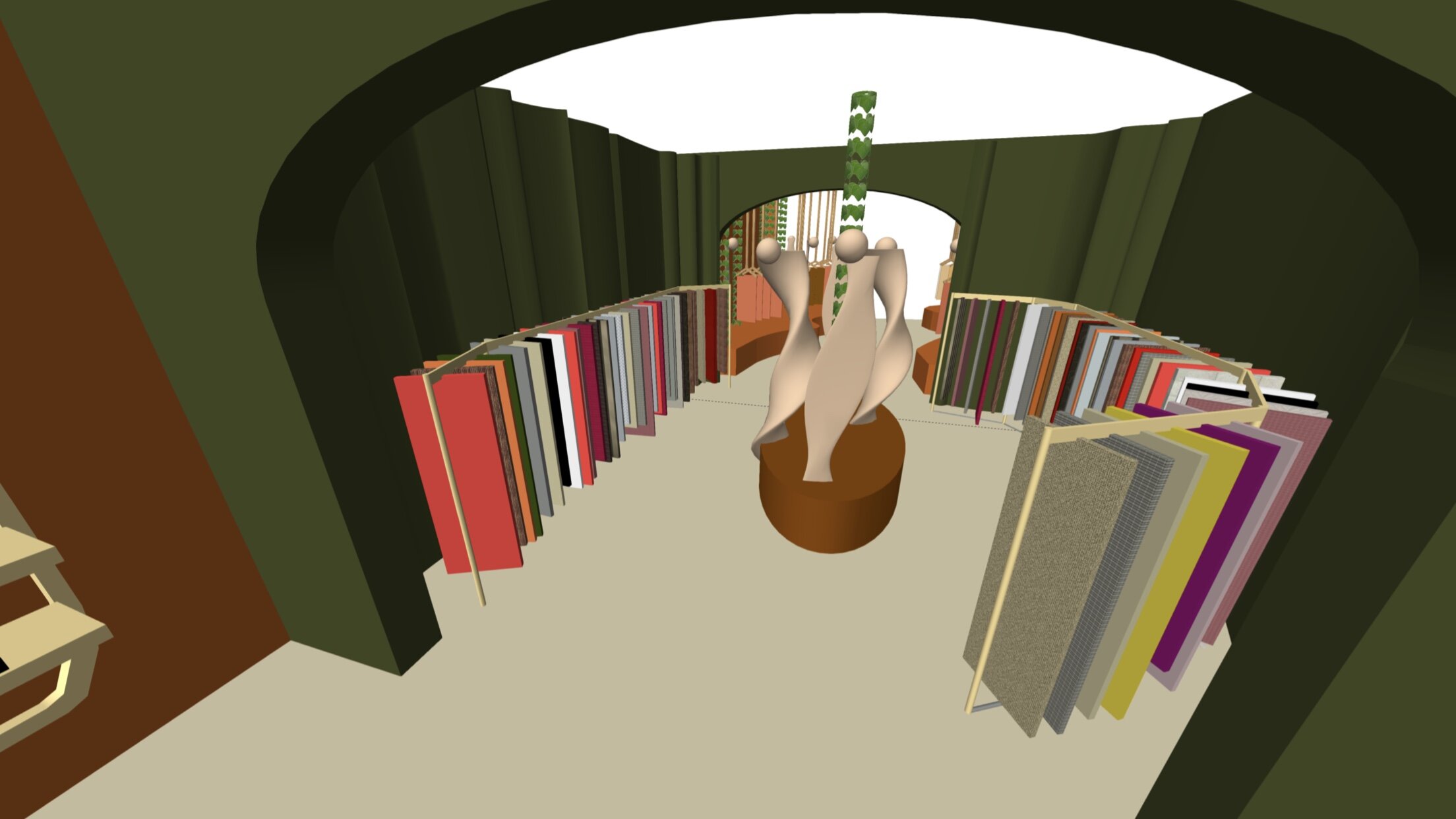 Multiple arches creating a feeling of 3D and depth.