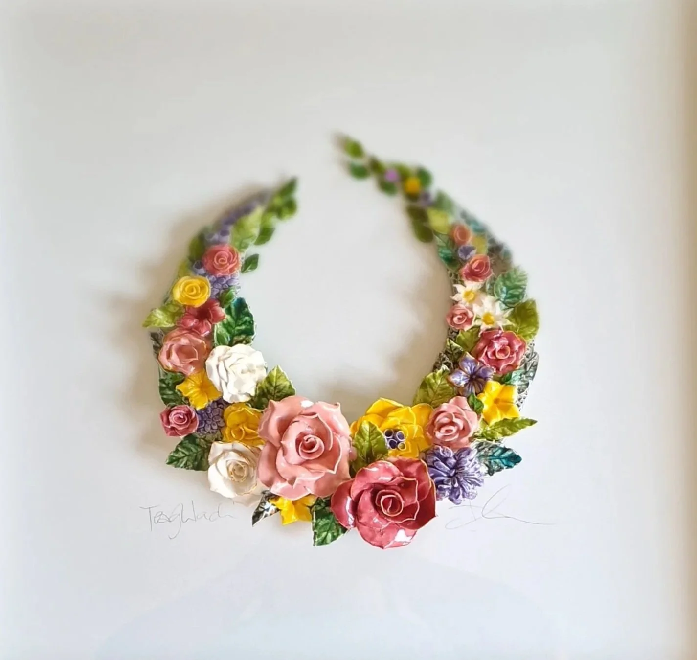 Floral shelly. 50x50cm frame