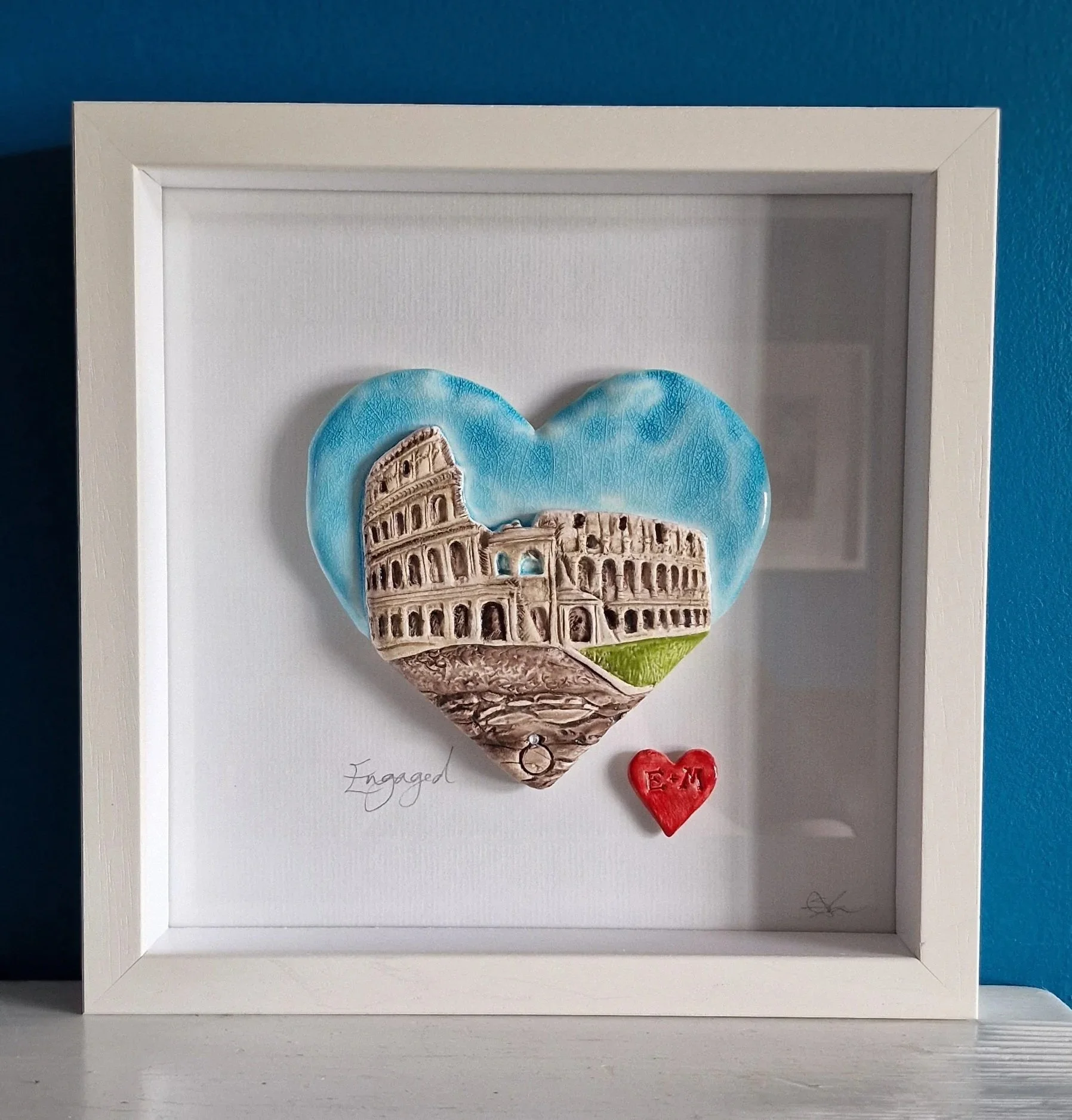 Colosseum, Rome, Engagement present 9x9in Frame