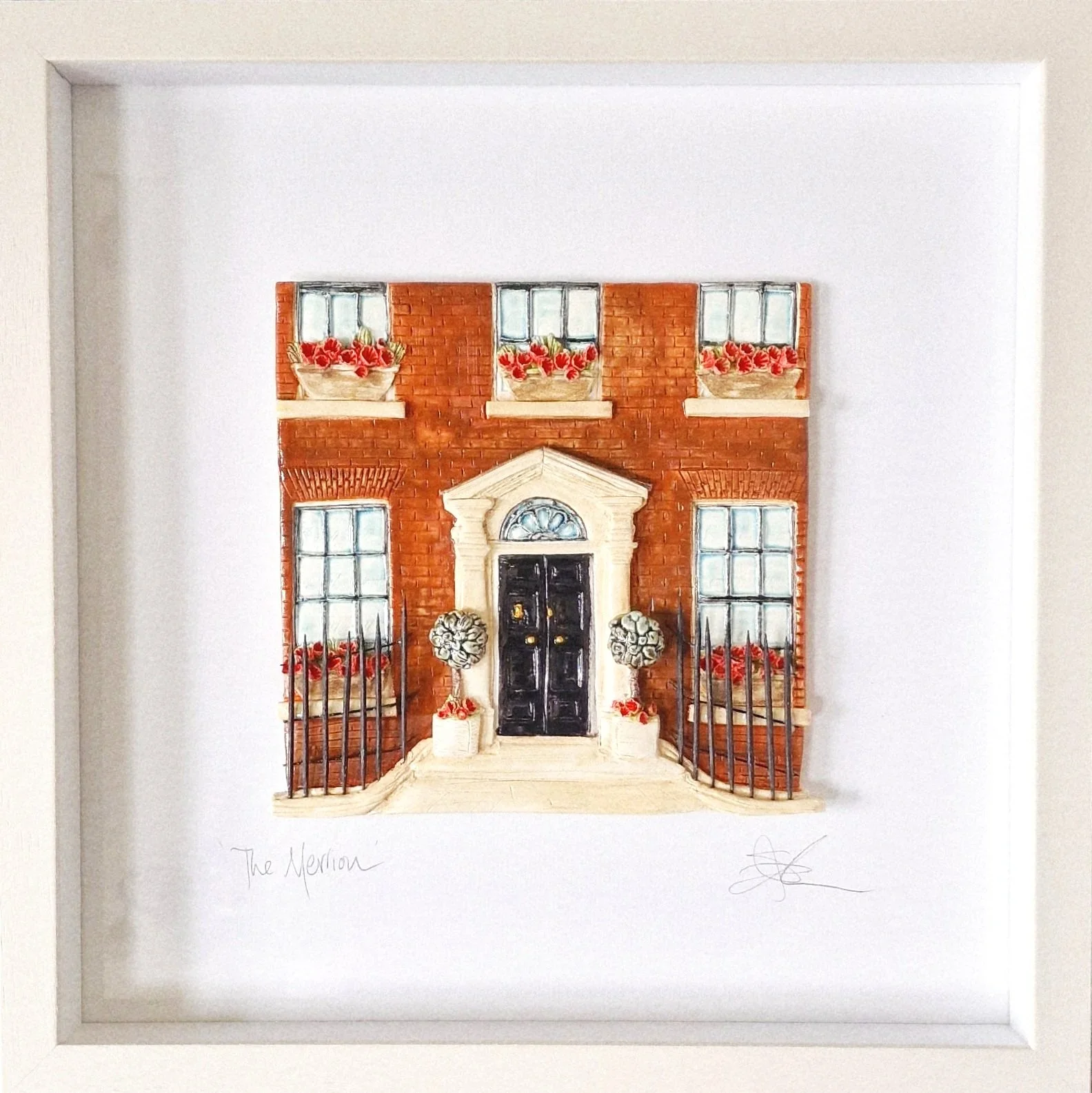 'The Merrion' facade, Dublin 15x15in frame