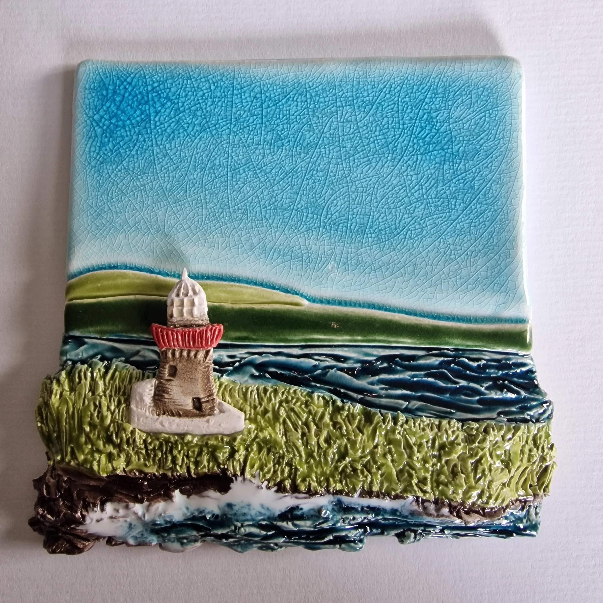 Oyster Island Lighthouse 9x9in Frame