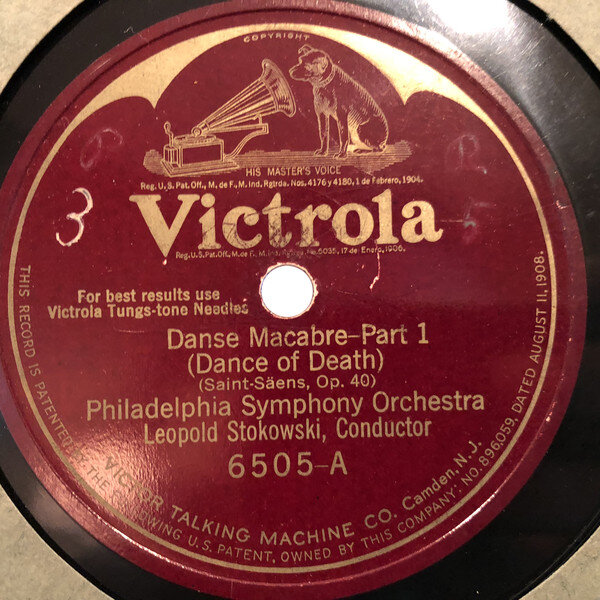 Saint Saëns, Danse Macabre, 78 tours, face A (source photo inconnue)