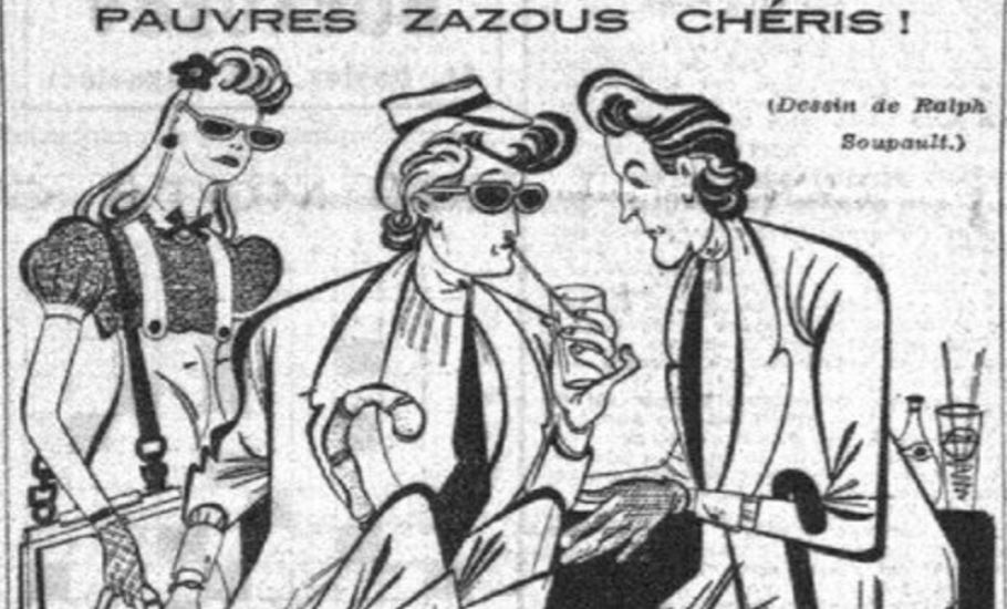 Caricature de Zazous, tirée du Petit Parisien, 1942. (source photo inconnue)
