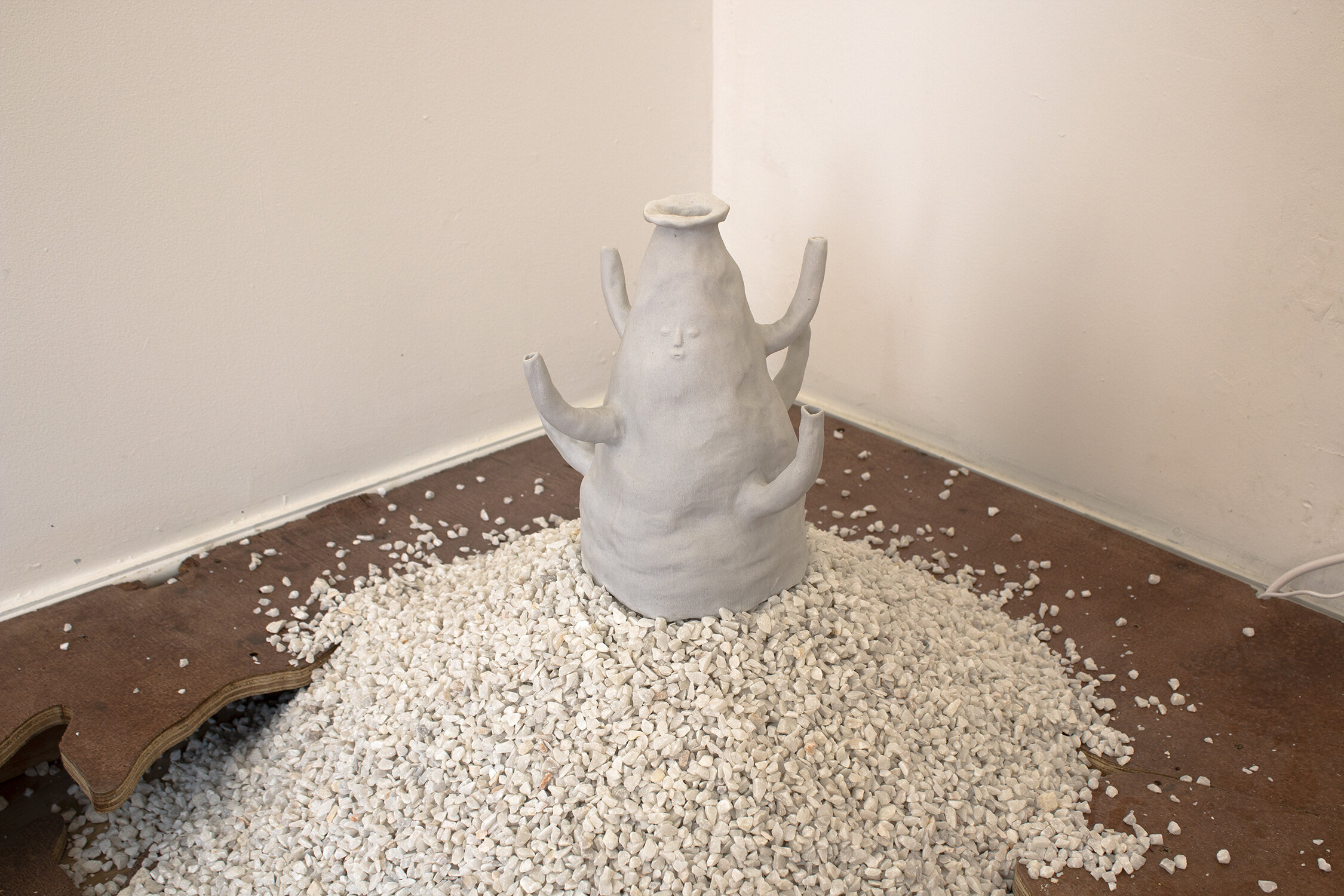 Drawing in Water, 3d printed resin, diffuser, aquarium gravel, 28 x 28 x 25cm, 2021, Camilla Bliss