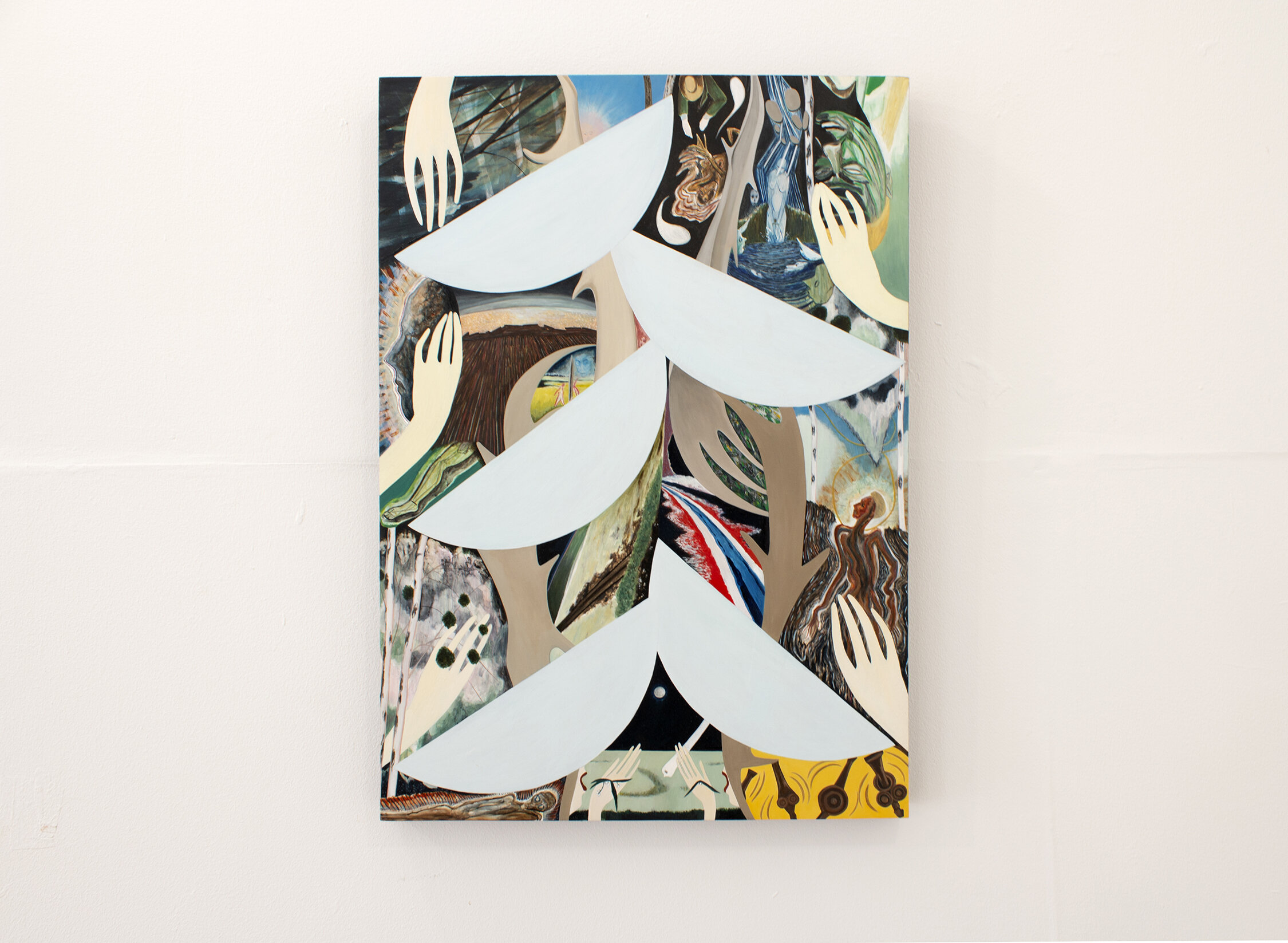 Between Turf-Face and Demesne Wall, watercolour and oil on panel,
61 x 42.5cm, 2021