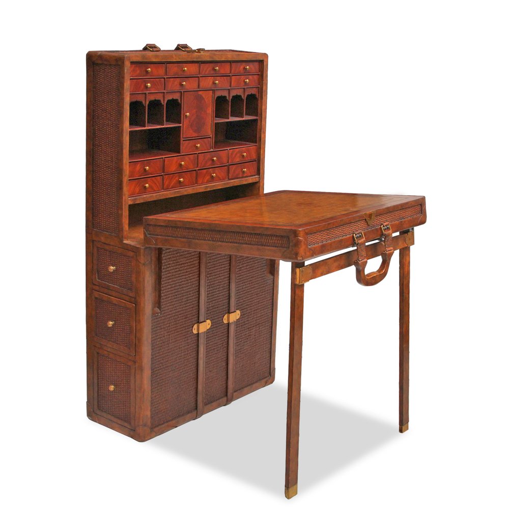 Maitland Smith Vintage Trunk Convertible Fold Out Writing Desk Designed by  Provasi — Resiklo Design