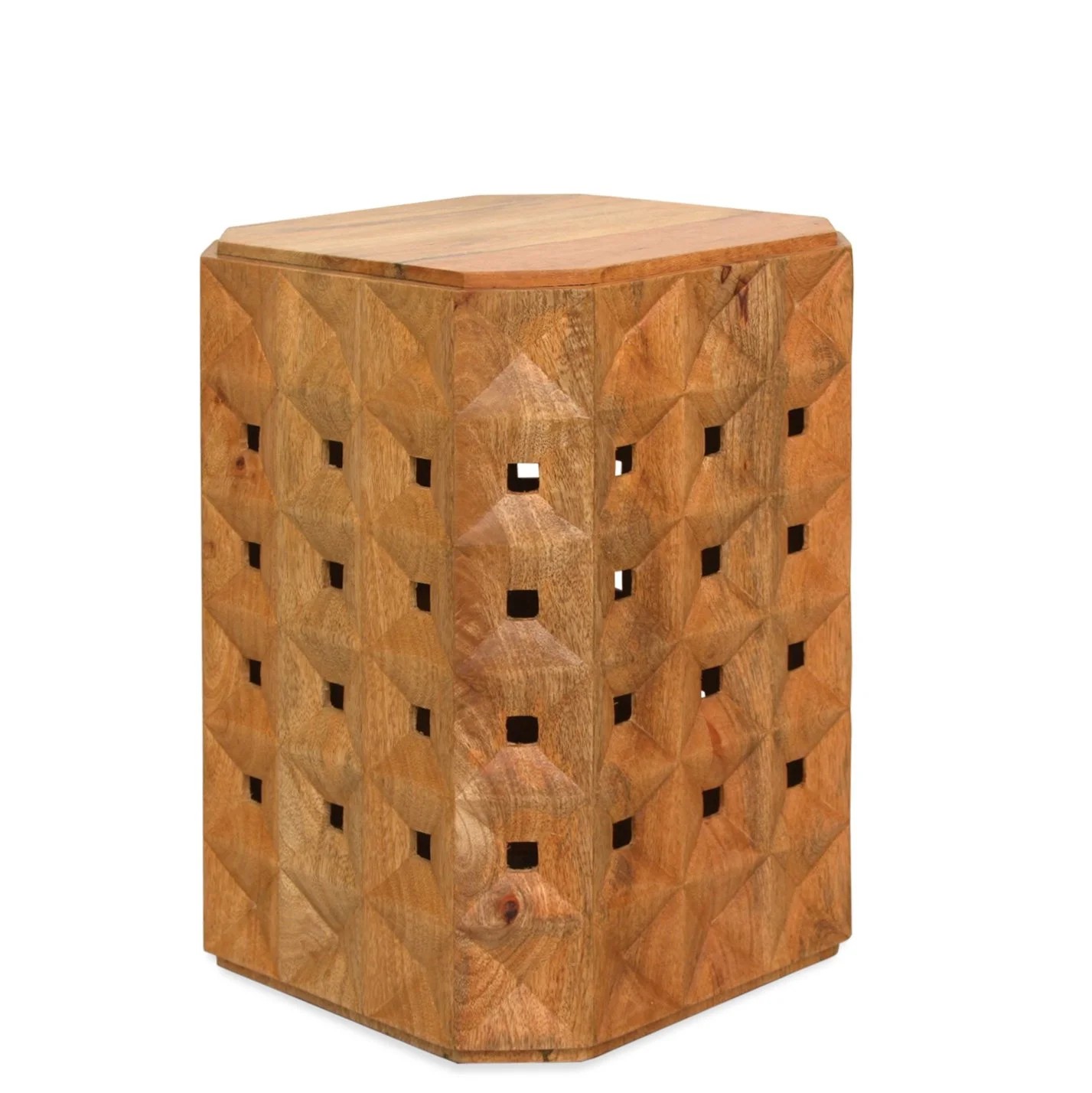 West Elm Carved Wood Side Table — Resiklo Design