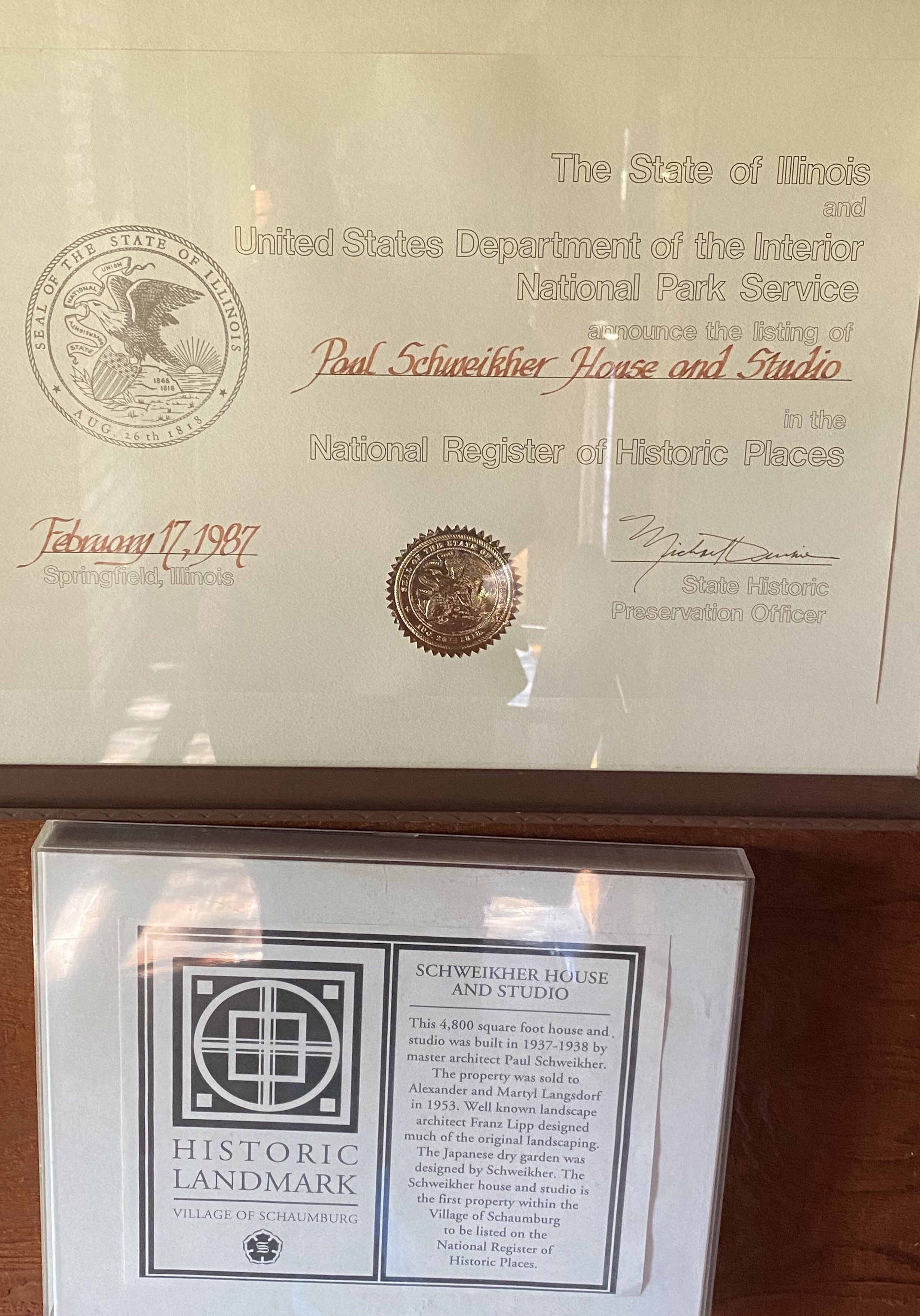 Historic Landmark Certificate