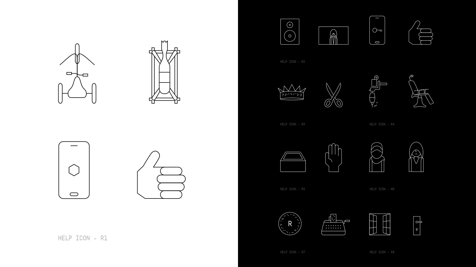 System of icons developed for ANTIdiaRy’s mobile experience