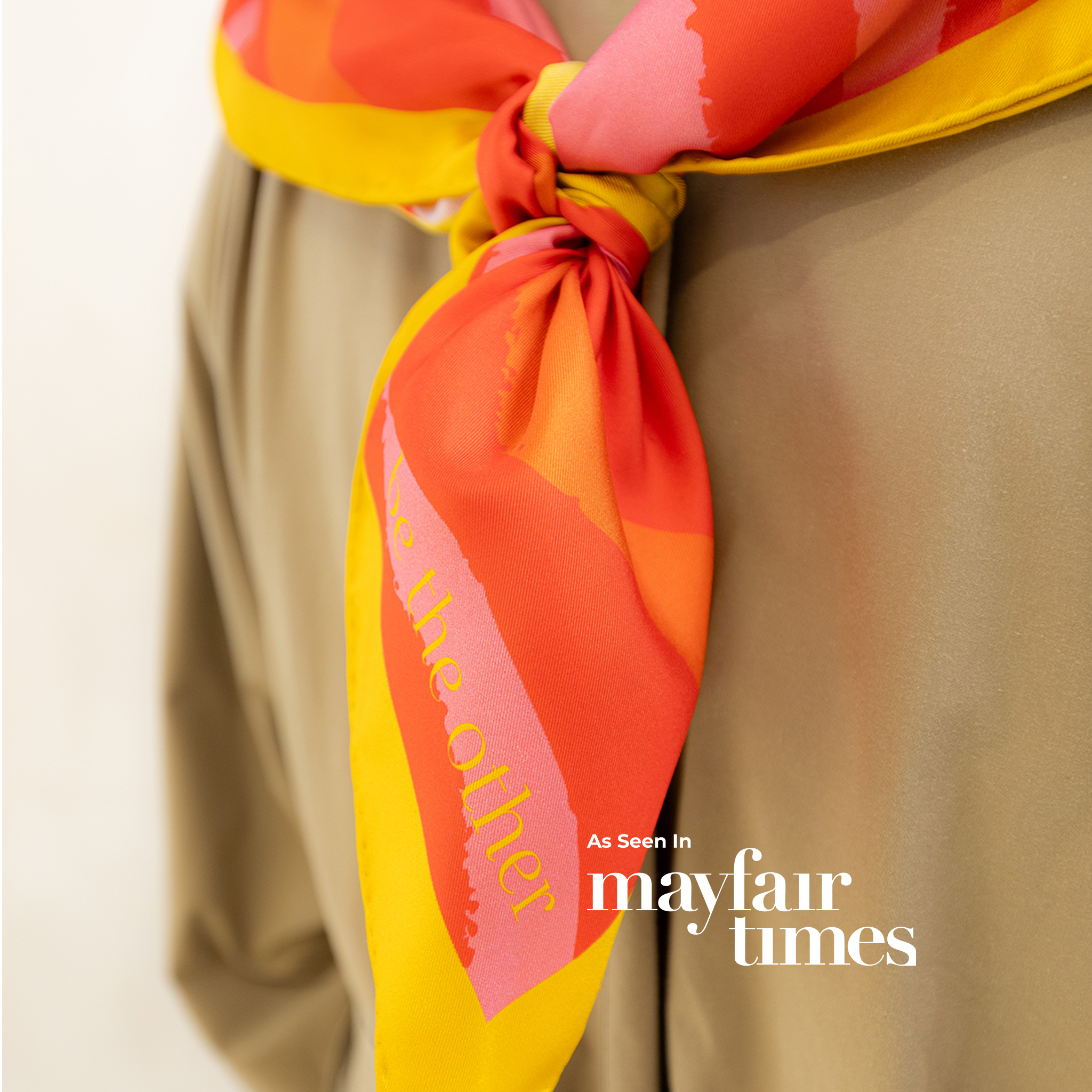 "Ignite" 100% Silk Large Square Scarf - Red/Multi