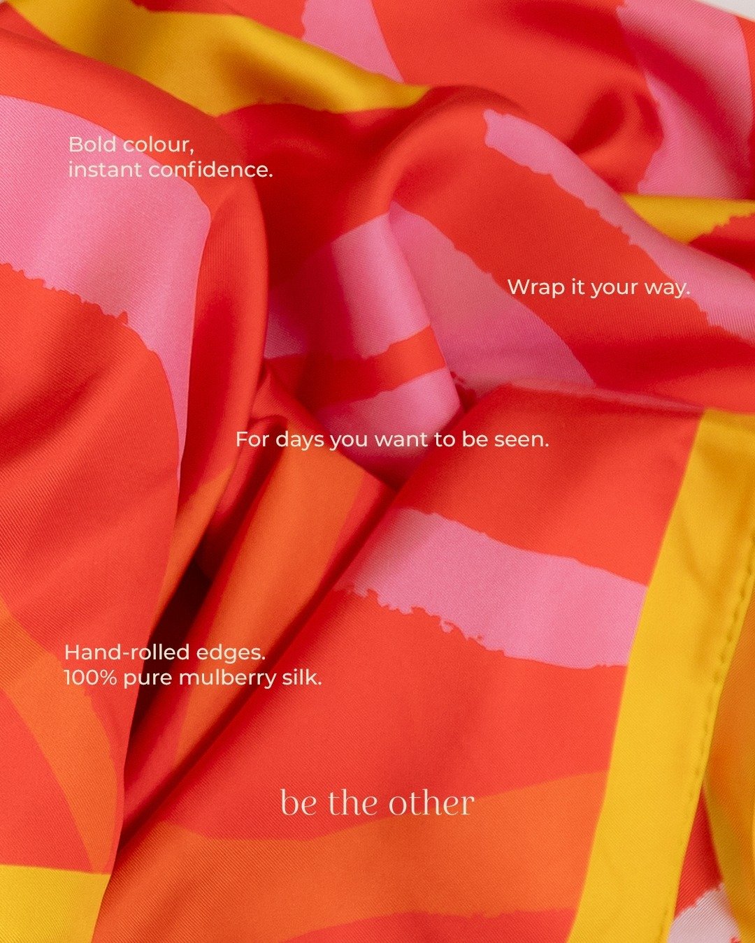 Ignite is the one for when you&rsquo;re in the mood to be seen.

Flame reds, glowing yellows, sunset tones - it brings warmth and energy to whatever you&rsquo;re wearing.

The scarf you reach for before a night out, a celebration, or one of those day