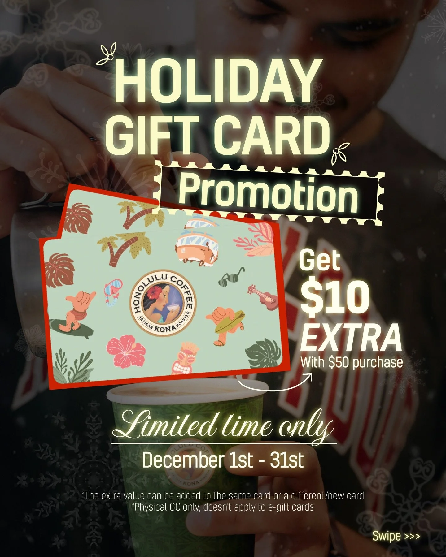 Share the Aloha this Christmas 🎄✨
Enjoy bonus value with our Holiday Gift Promotion, perfect for gifting (or treating yourself!).
.
.
#vancouver #yvr #honolulucoffee