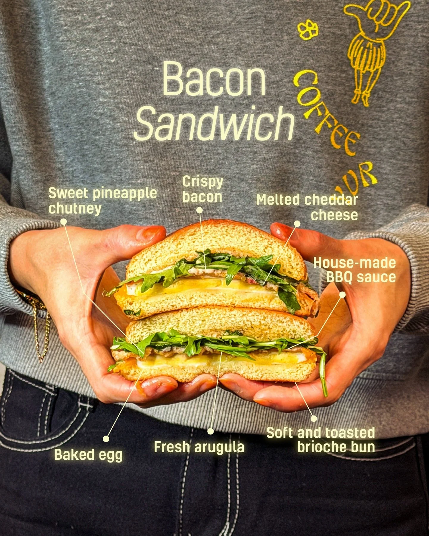 Bacon, brioche, and a touch of aloha 🌺