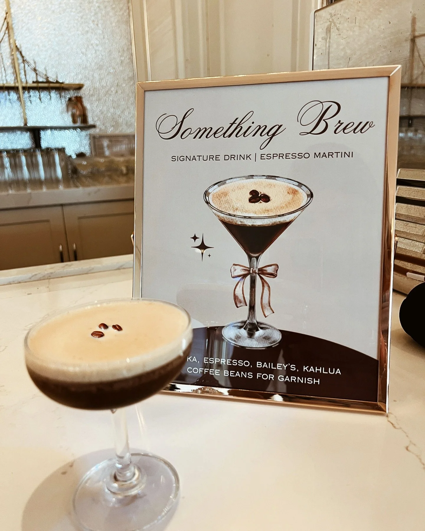 something brew🤎🍸 signature cocktail sign for my bride to be bestie 🤩 #bride #bridetobride