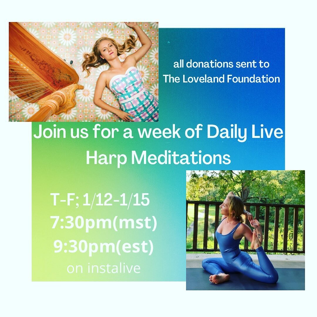 Today through Friday, @harp_haus and I are bringing you donation based Live Harp Meditations. Can you think of anything more necessary right now? Me Neither 

Join us on instalive at 9:30pm (est) for a 10 minute harp meditation every evening this wee