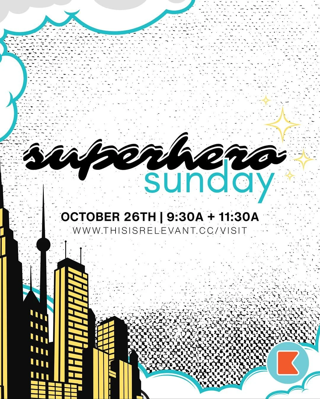 🗣️🚨 CALLING ALL SUPERHEROS 🗣️🚨
We need you this Sunday to join us for Superhero Sunday happening in Relevant Kids during both services! Dress up as your favorite superhero to learn about the true superhero Jesus!
This is going ot be a high ener