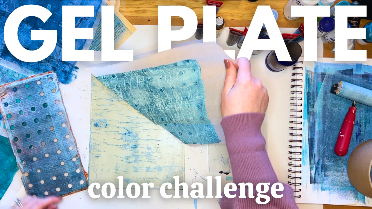 Gel Plate Color Challenge | Blue