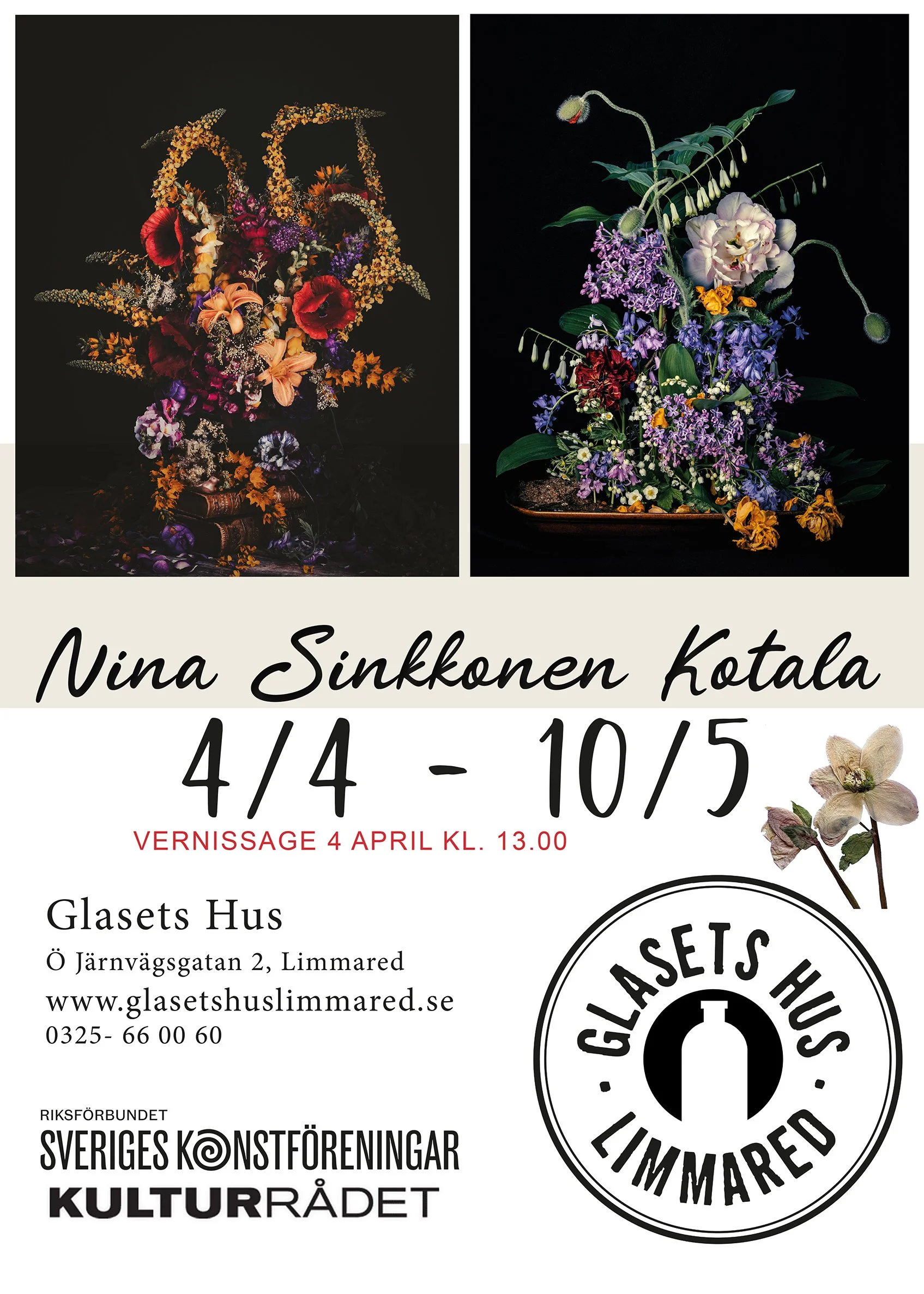 Utställning Glasets Hus, Limmared 4/4-10/5