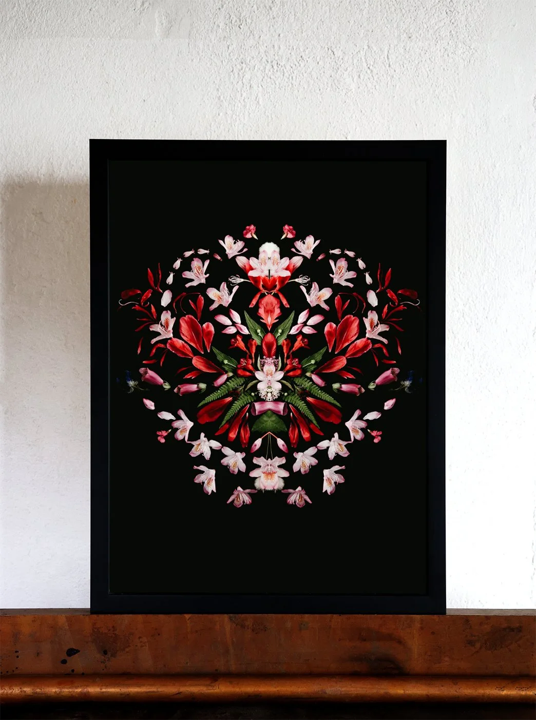 Flowermandala made with peony petals