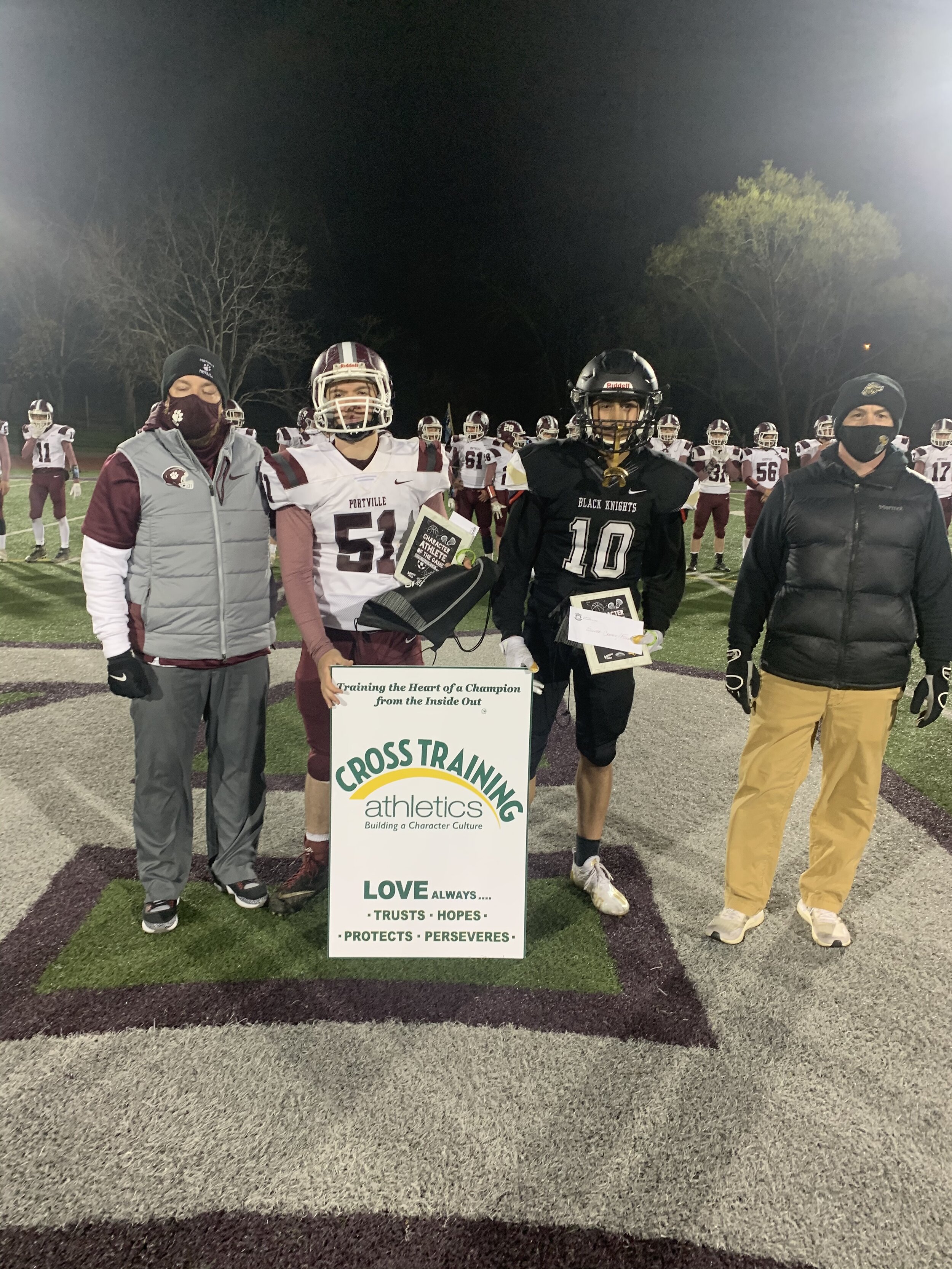 Photo Left (#51 Caleb Stromberg |12|OL/DL - Portville), Photo Right (#20 Ethan Morton |12|WR/DB - Silver CreeK /For)