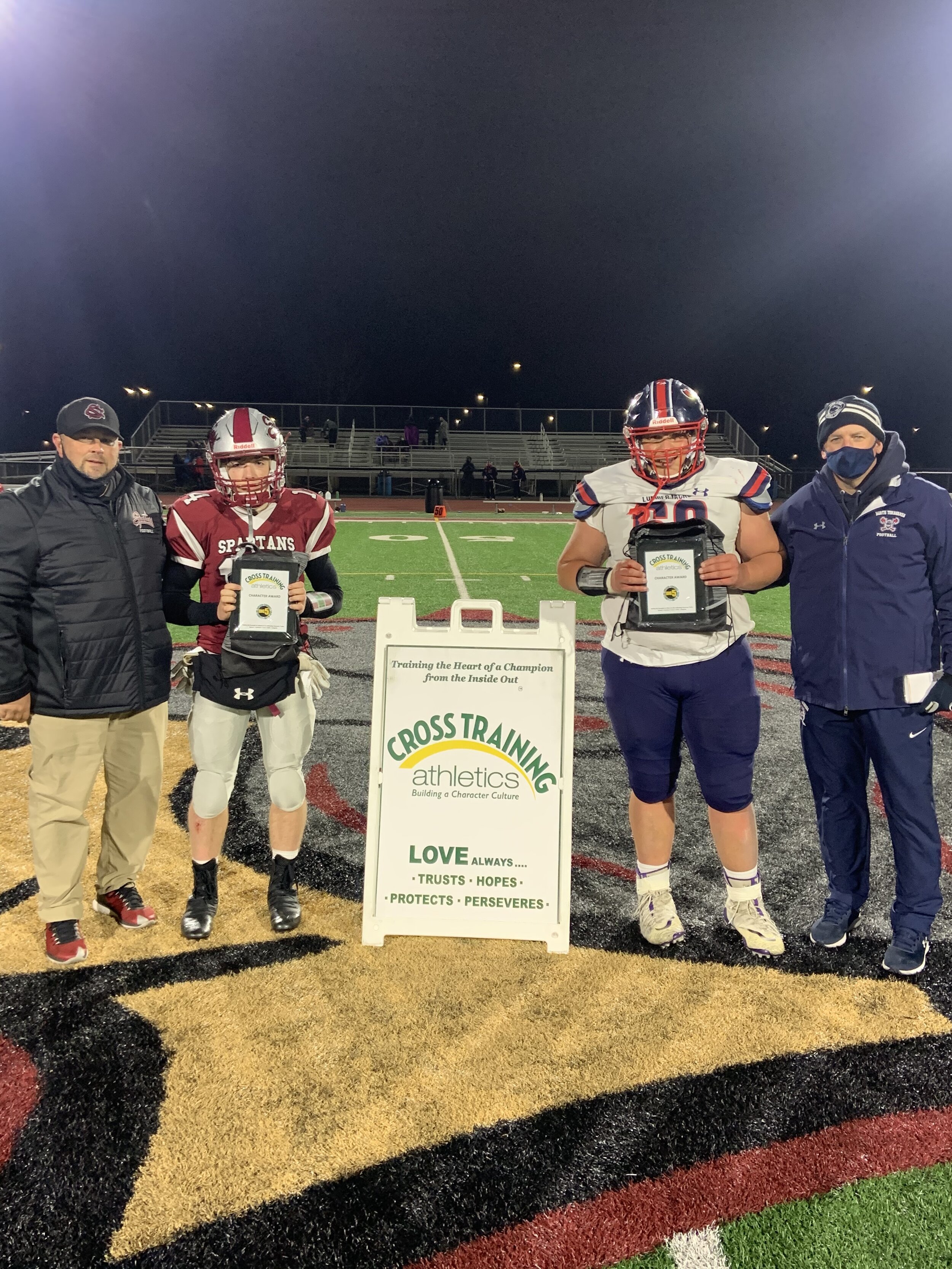 Photo Left (#14 Hunter Briggs |12|WR/DB - Starpoint), Photo Right (#68 Chris Kinney |12|OL/DT - North Tonawanda)