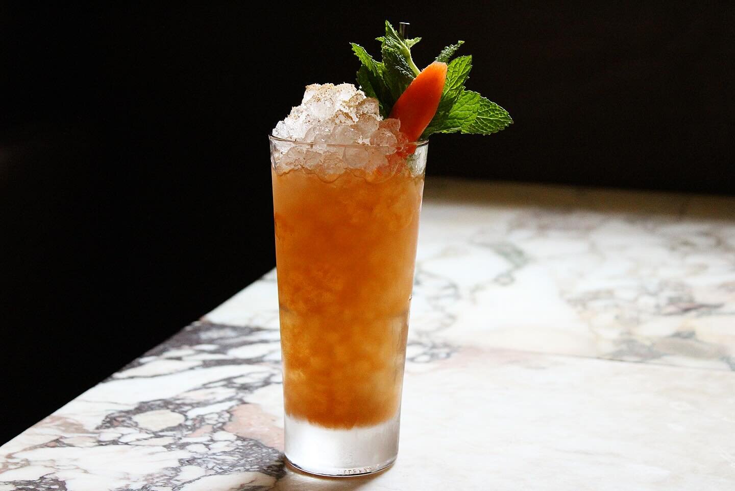 Our favorite seasonal transitional cocktail so far? The Tiki Terroir. It was perfect for winter and is perfect for the early days of spring. 
Poured with Aquavit, Cacha&ccedil;a, Ancho Reyes, fresh lime, and a carrot cinnamon syrup. 

We&rsquo;re cou