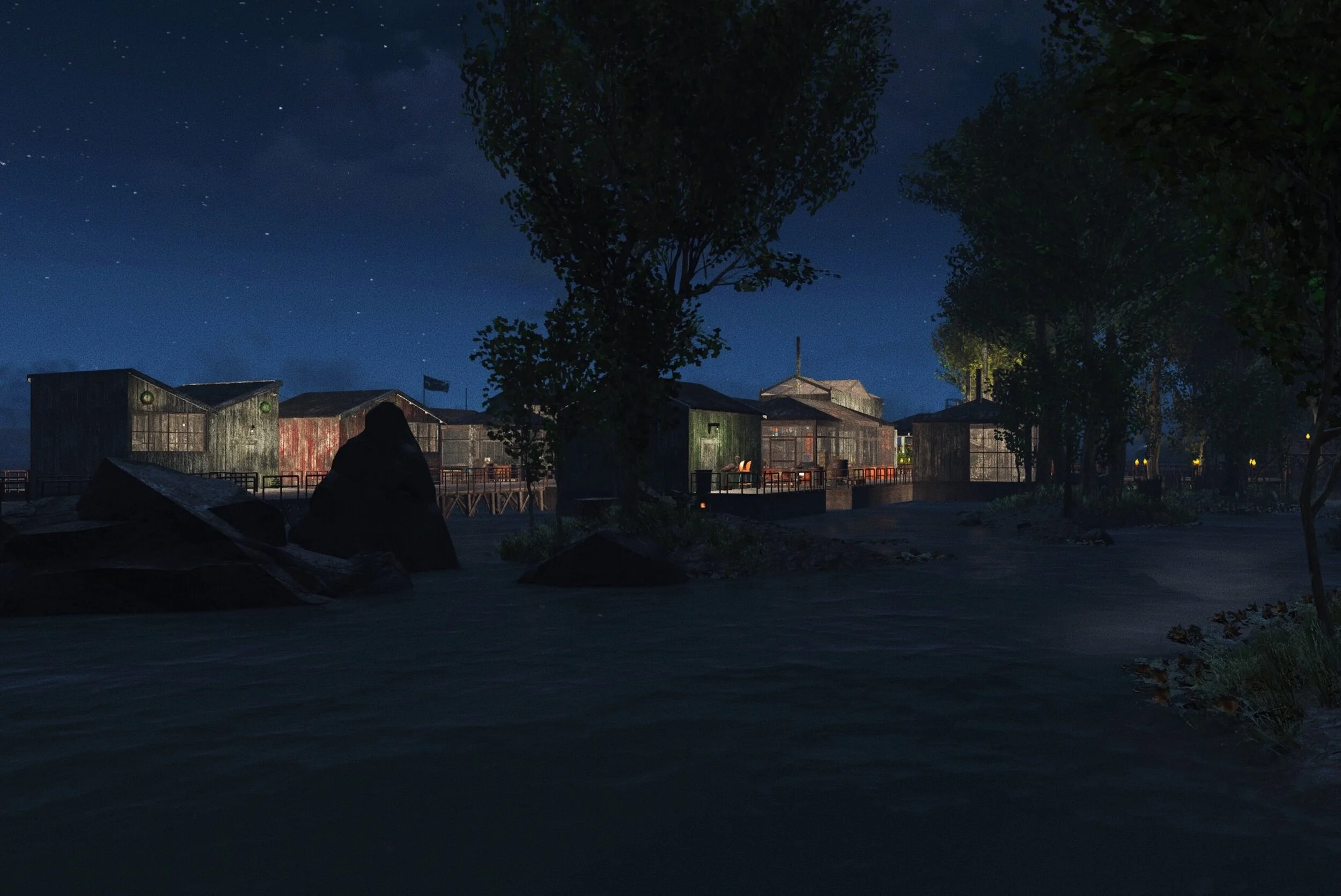 Looking west towards the Town of Randy from South Randy Road. In the foreground is Old Camp Randy, the original, and since abandoned, settlement in the region.