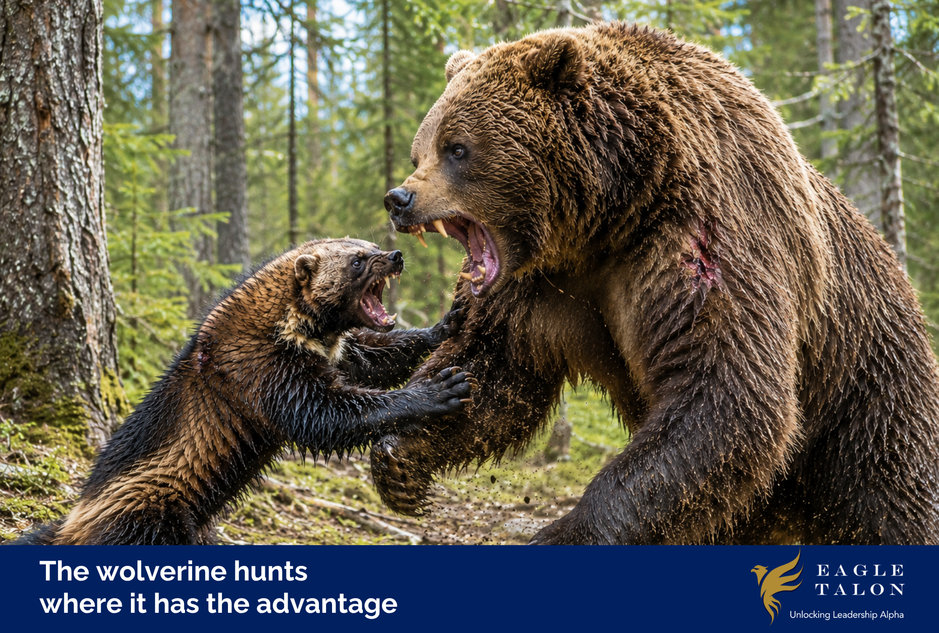 The wolverine hunts where it has the advantage