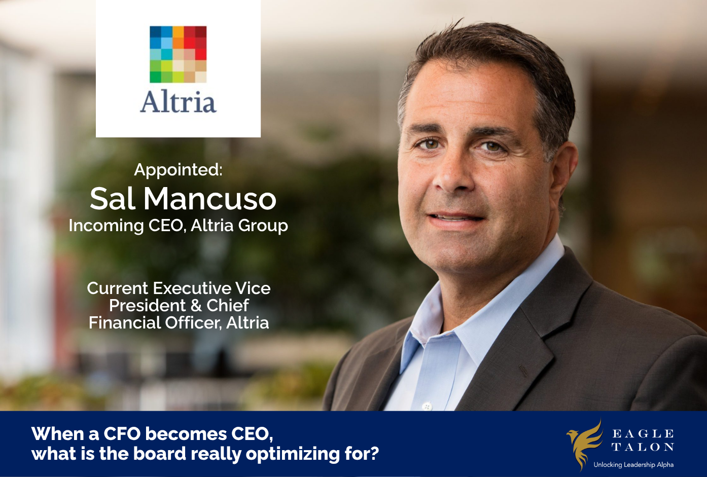 When a CFO Becomes CEO, the Board is usually sending a signal — Eagle ...