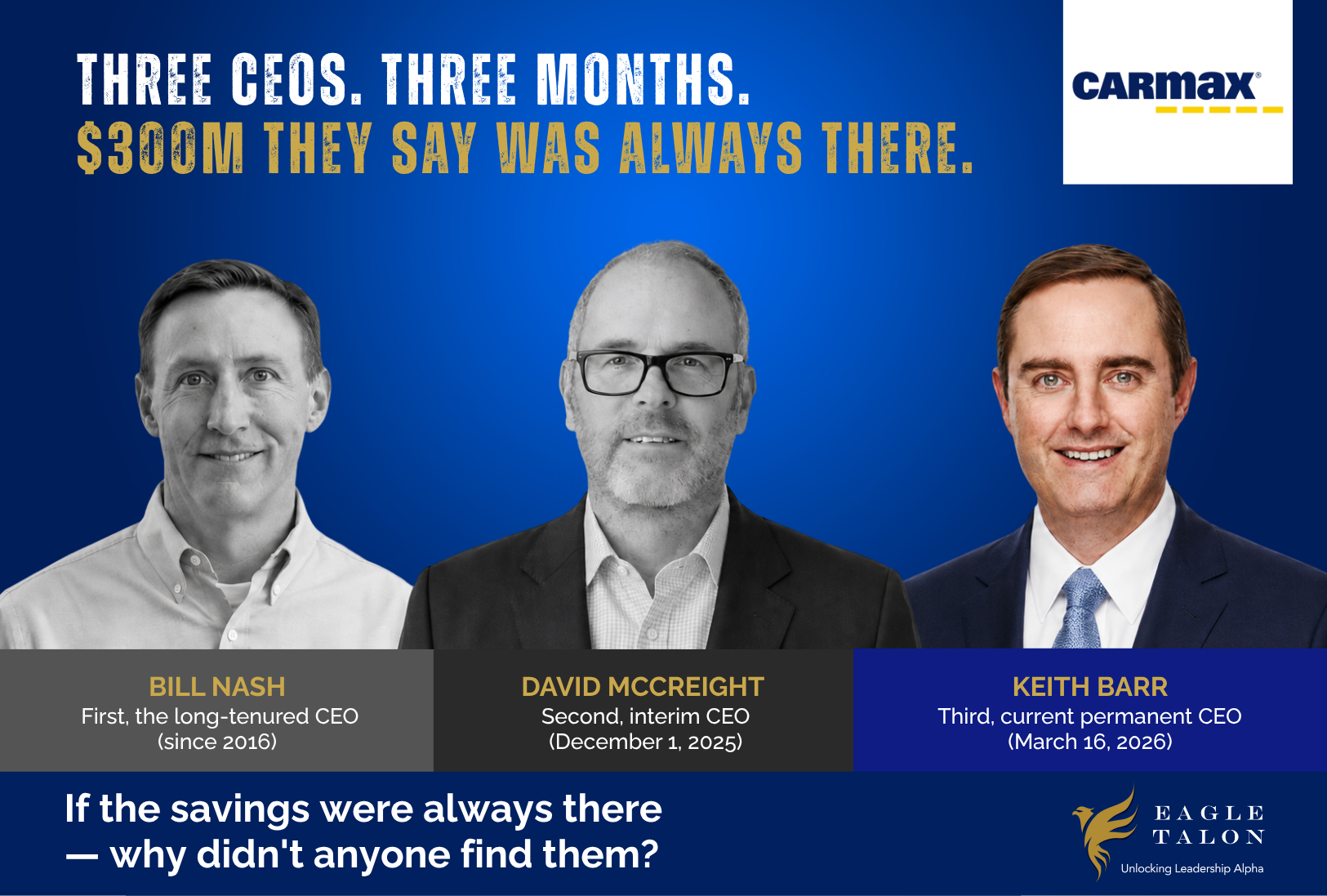 If Starboard's $300 million savings estimate is real, why didn't the last three leaders find it