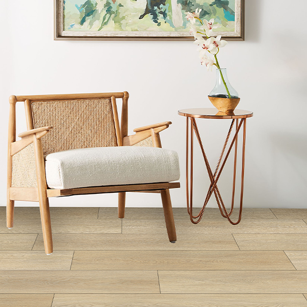 Floortress plank flooring, Cityscape colorway, in a furnished room