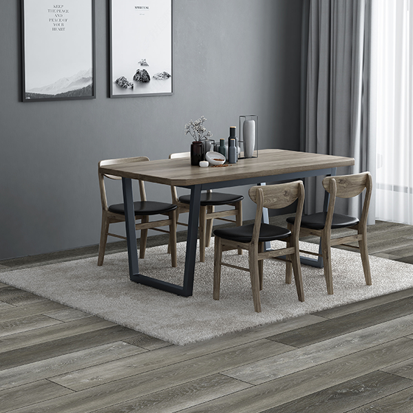 Floortress plank in the Explore colorway under a dining set