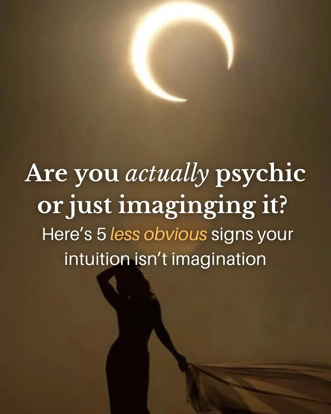 Are you actually psychic or just imagining it?

Most people think intuitive gifts only come if you&rsquo;re born with them, you wake up one day and boom, you&rsquo;re psychic. 

But for many of us, Spirit chooses us through a process.

You&rsquo;re n