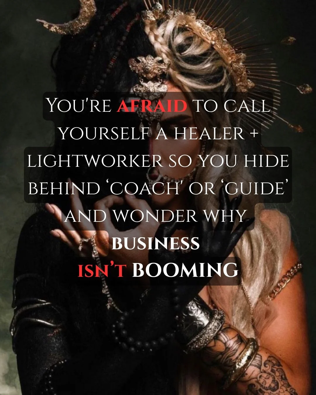 But when you ALIGN with your true identity?

✓ Your divine assignment activates and everything flows ✓ Your soul clients find you through mystical synchronicities ✓ You attract people ready for deep quantum transformation + will pay ✓ Your medicine b