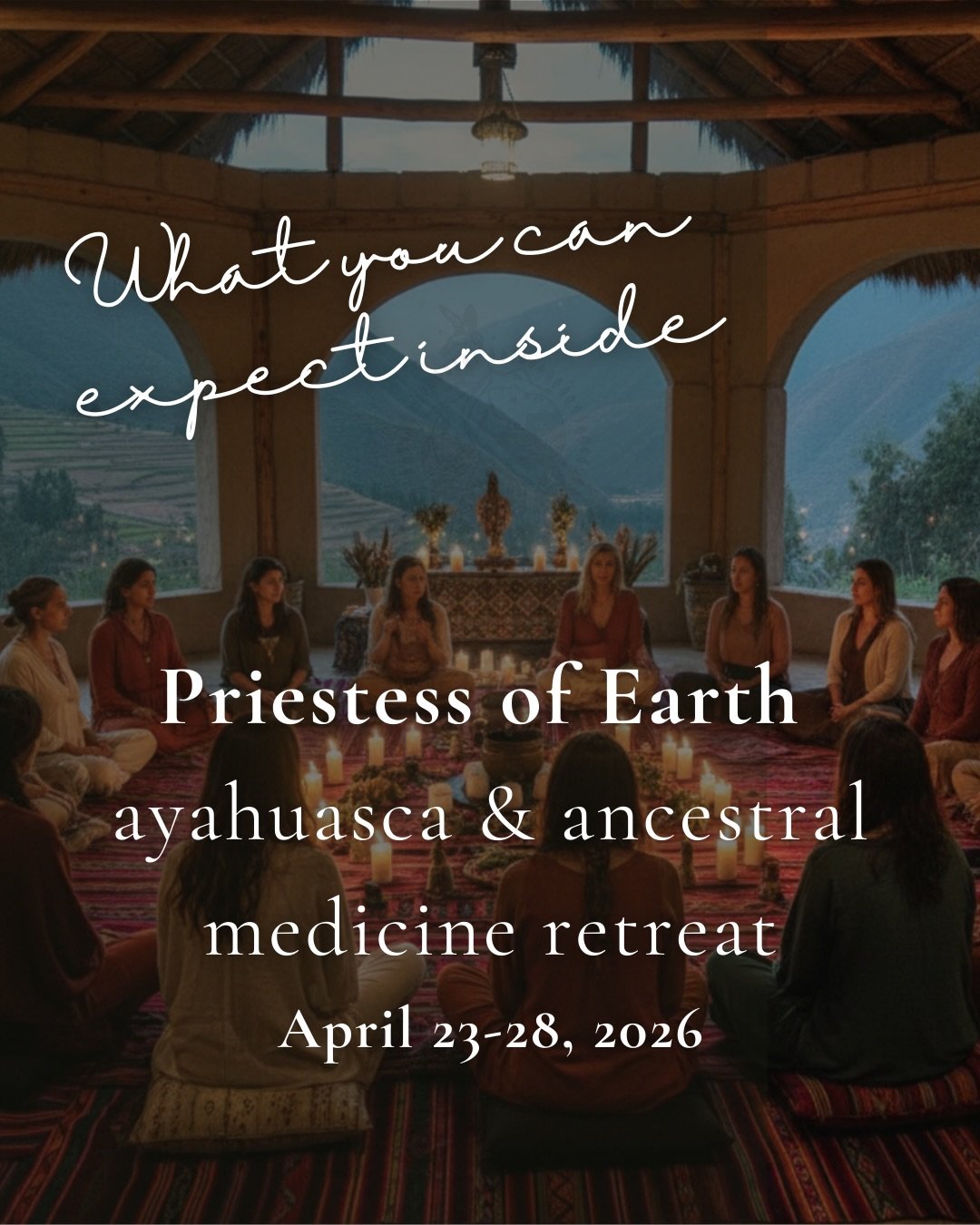 Have you been craving clarity, deep healing, and to finally feel like the powerful woman you know you are?

This is how you get there:

Five days in the Sacred Valley. Two master plant ceremonies. Feminine Rewilding. Vocal activation. Womb healing. S