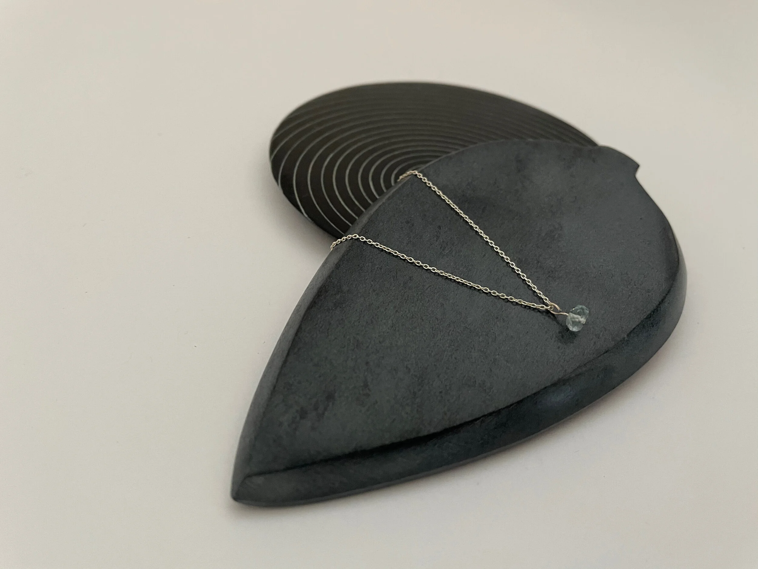 Blue Droplet Silver Necklace