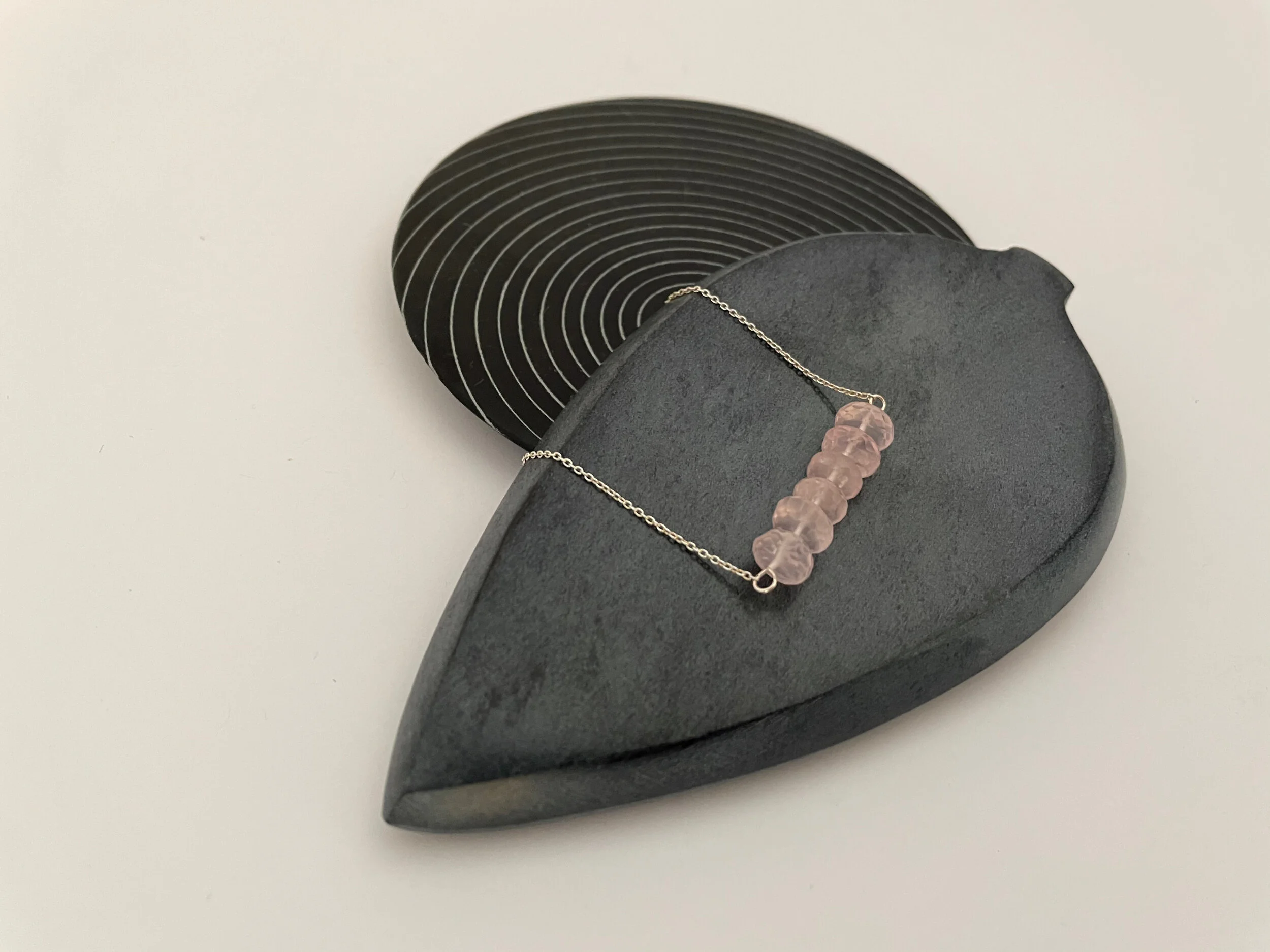 Rose Quartz Silver Swing