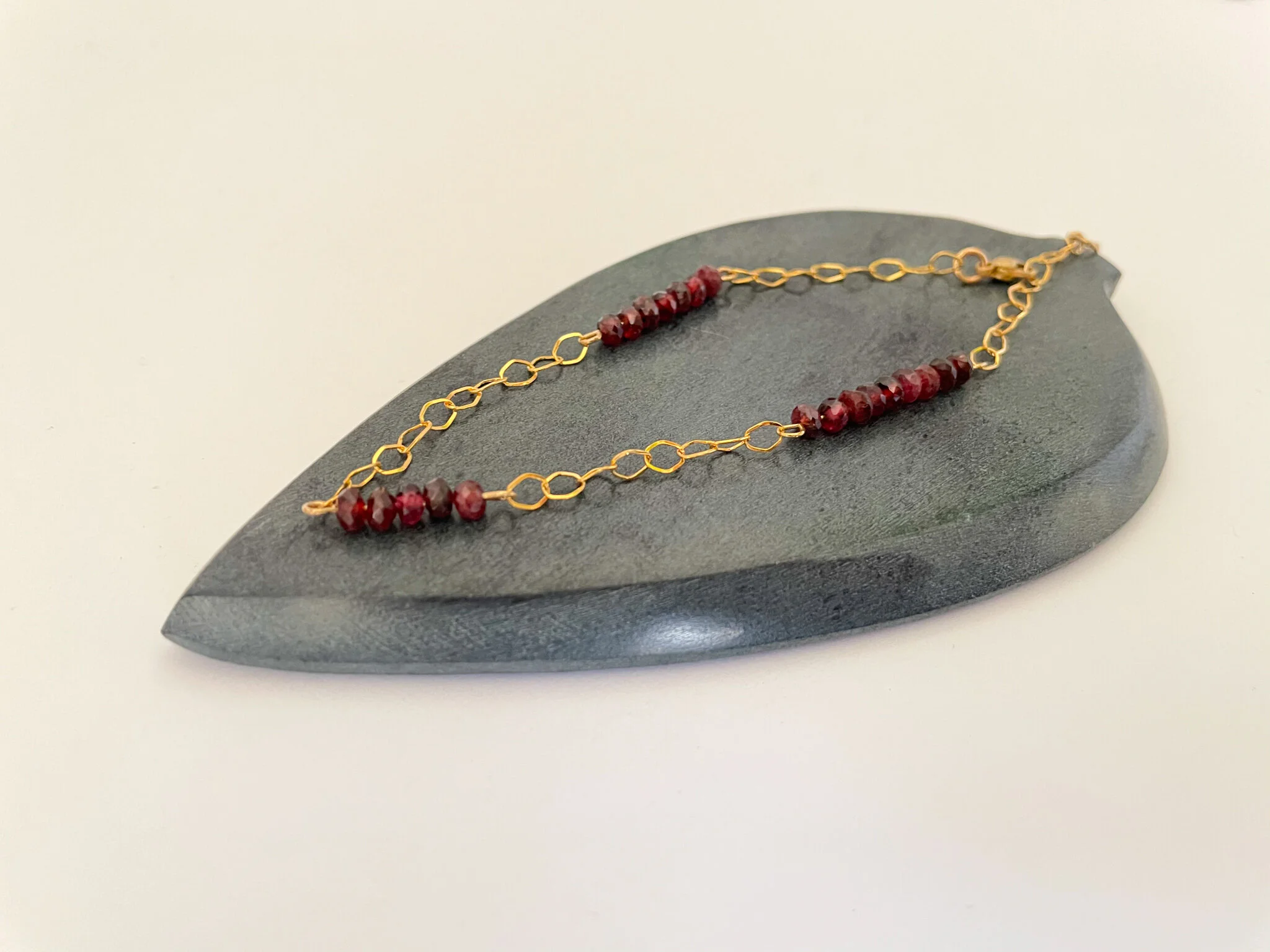 Garnet, Gold, Bracelet 