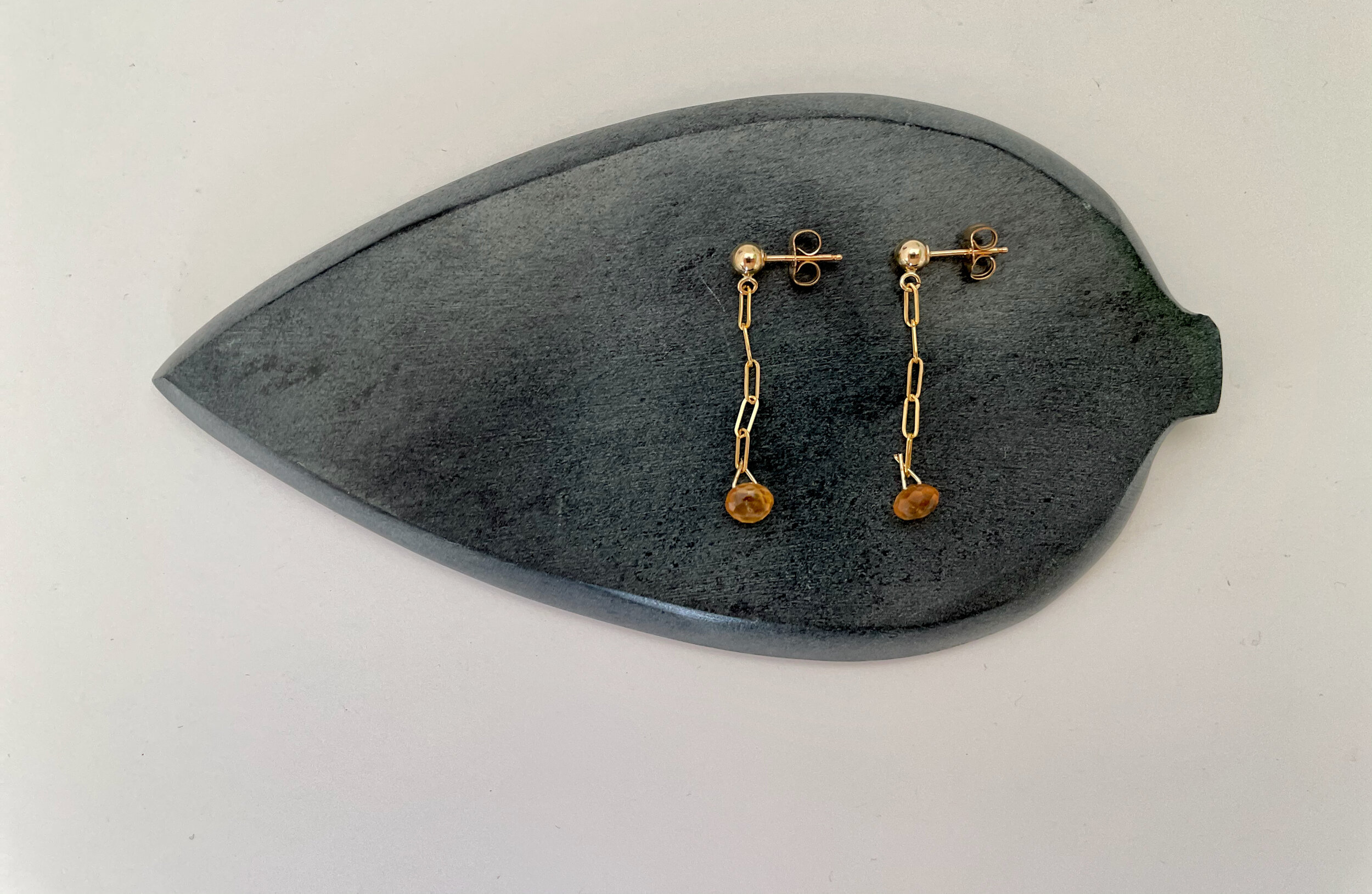 Citrine, Gold, Earrings