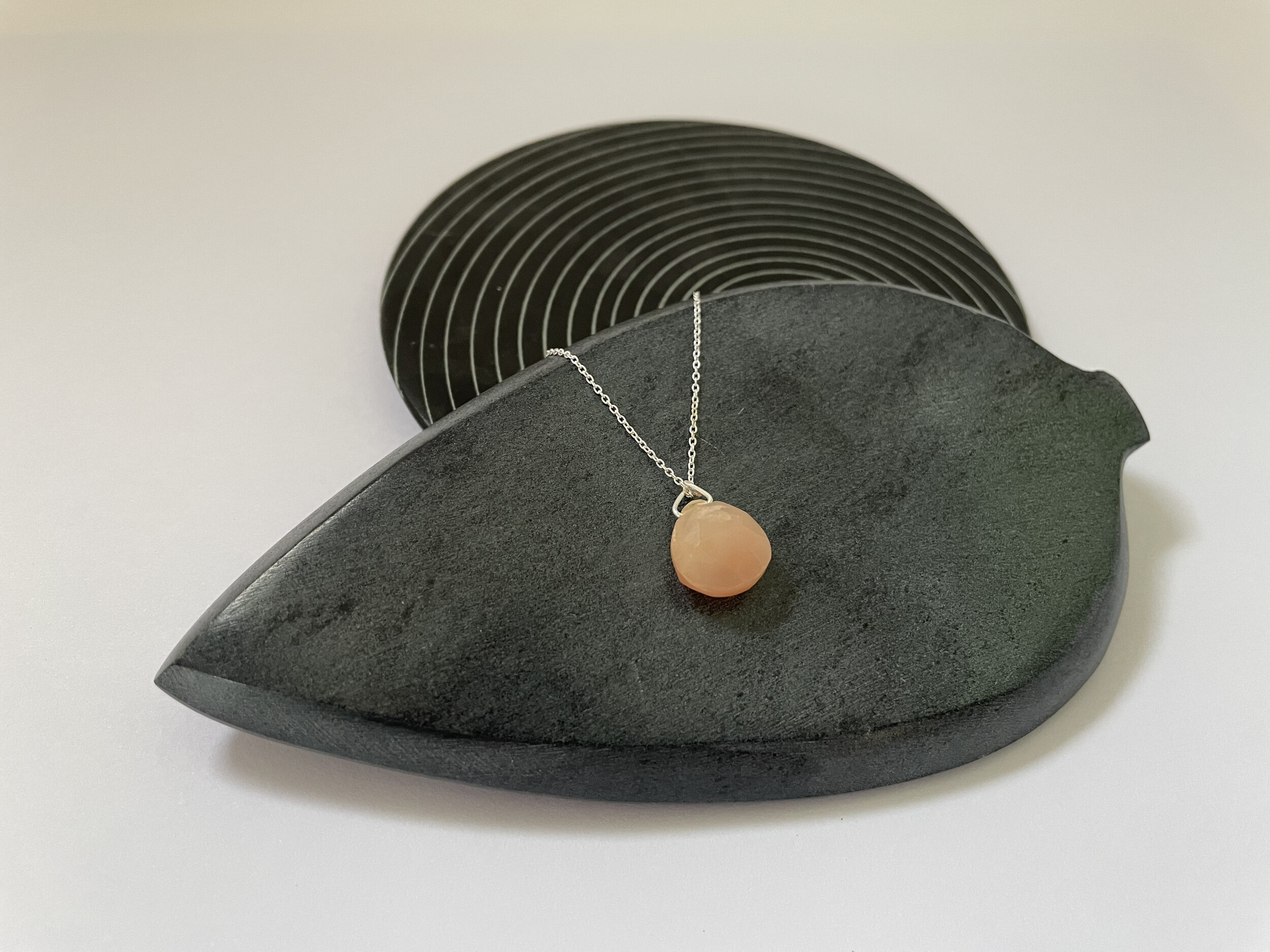 Pink Opal, Silver Chain