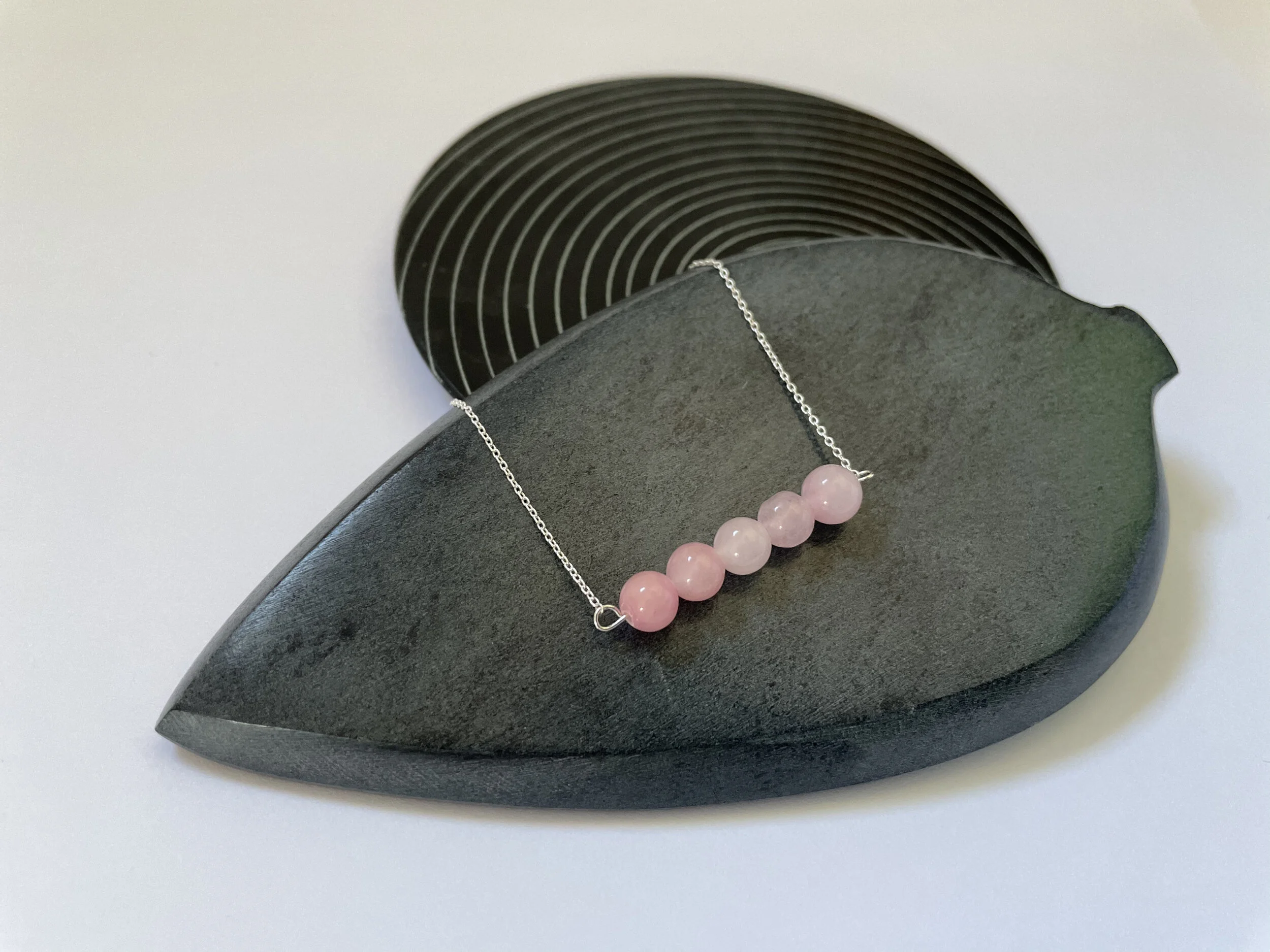 Pink Agate Silver Swing