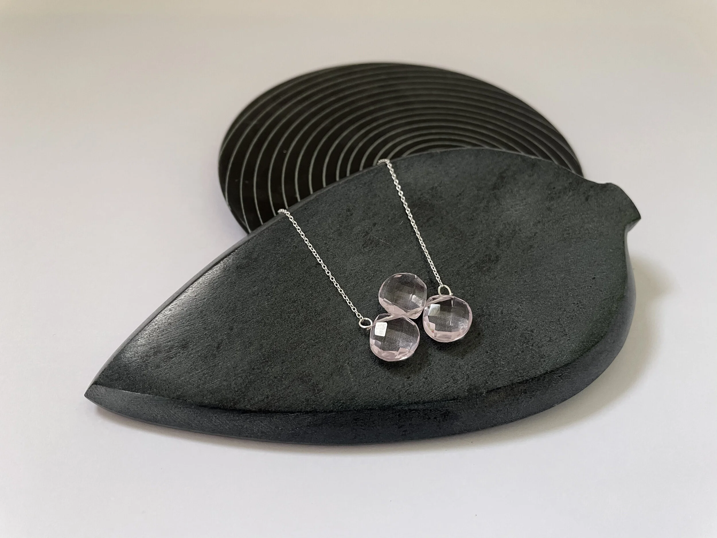 Light Pink Quartz Silver Swing