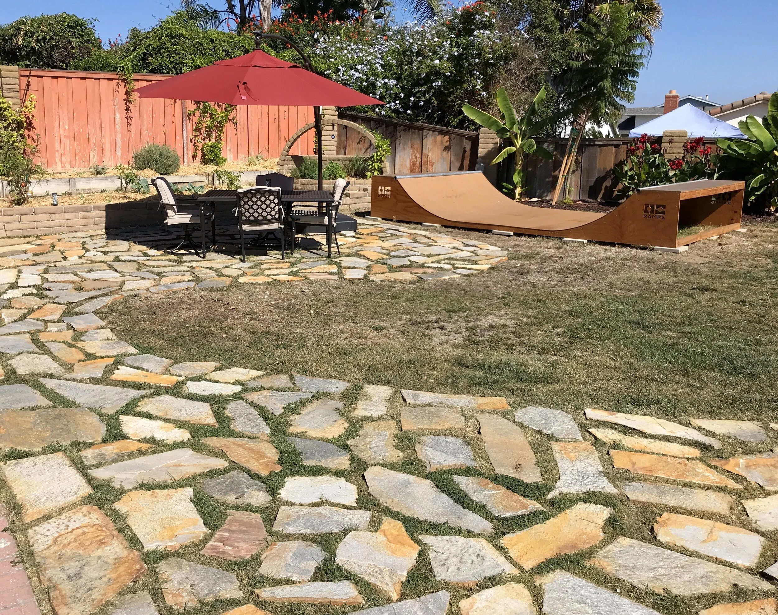 The homeowners made a beautiful curve from the drawing specs