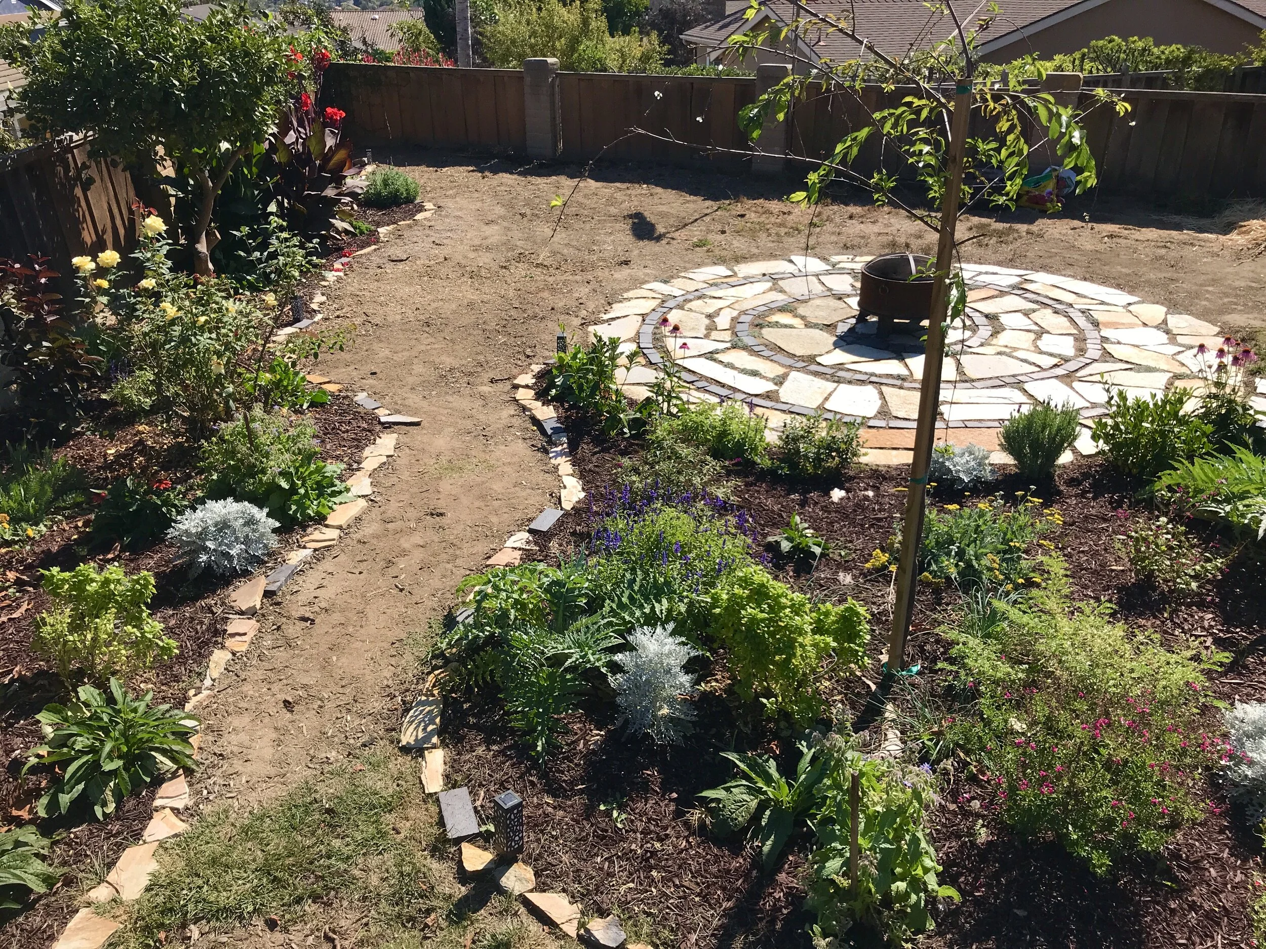 Food forest pathways to be mulched