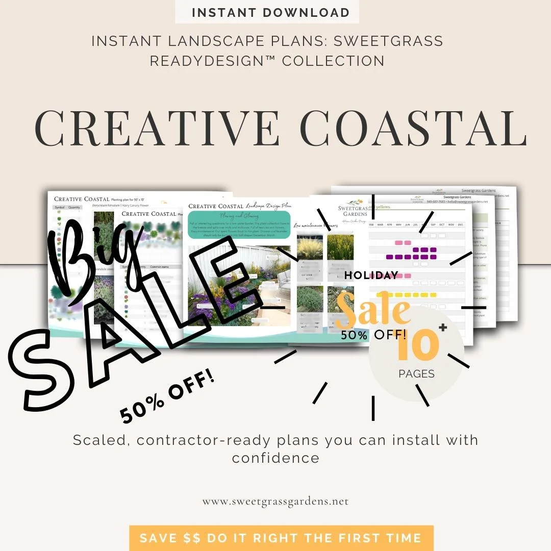 🌿 50% OFF Black Friday Week &mdash; On Sale through December 2nd! 🌿
Effortless, breezy, and clean-lined &mdash; the Coastal Native Contemporary ReadyDesign&trade; Plan blends soft textures, modern structure, and coastal-inspired natives.
Perfect fo