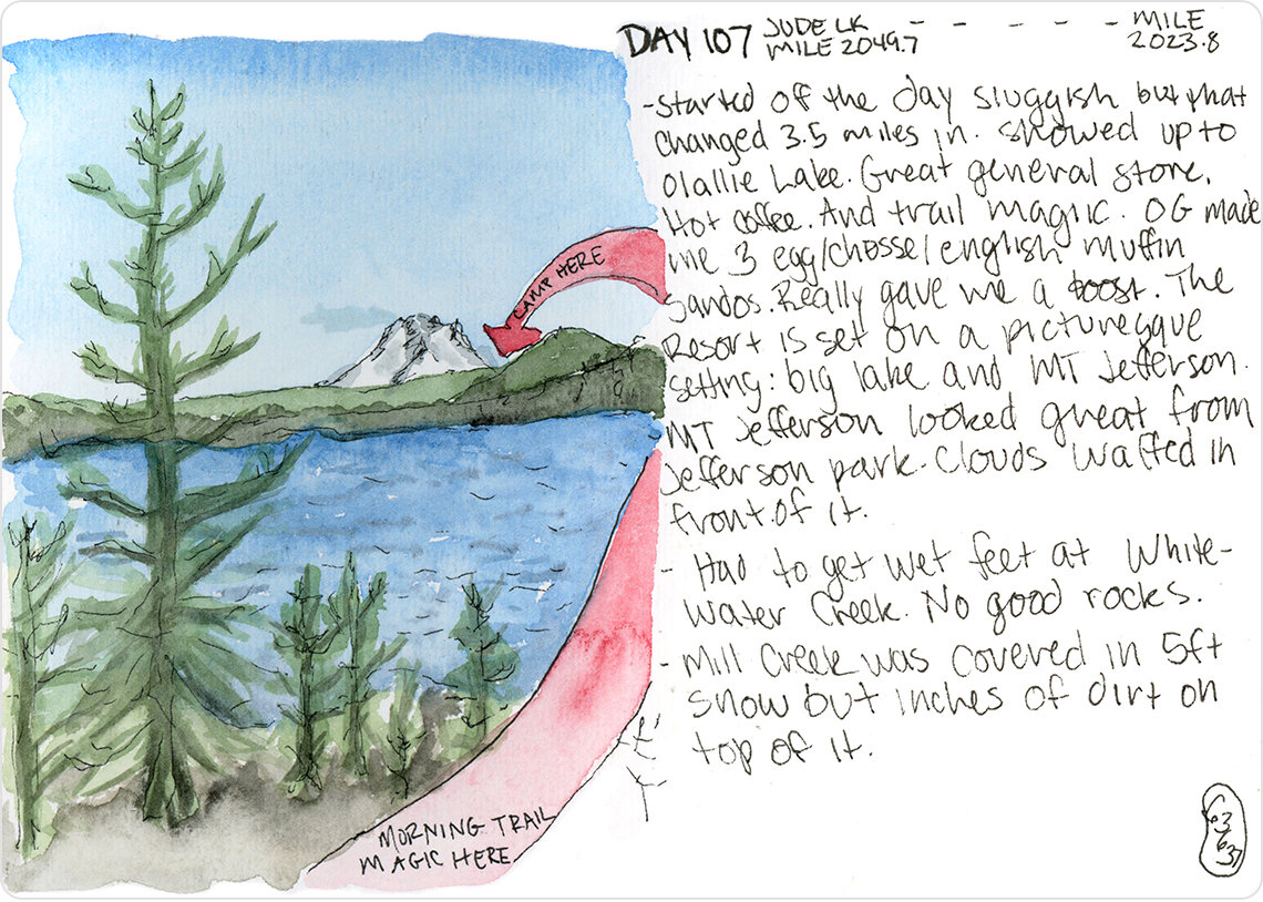 Watercolor Journal Containing Mount Jefferson