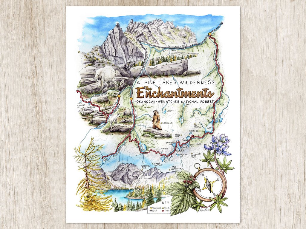 Enchantments Hiking Map