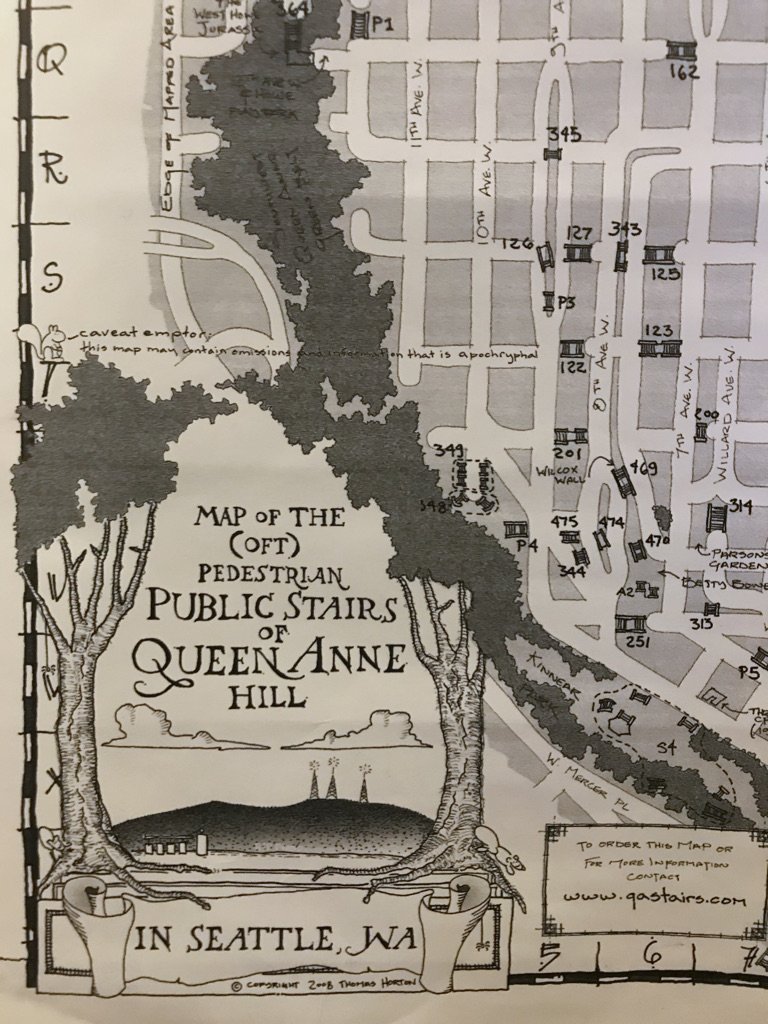 Map of the Pedestrian Public Stairs of Queen Anne Hill