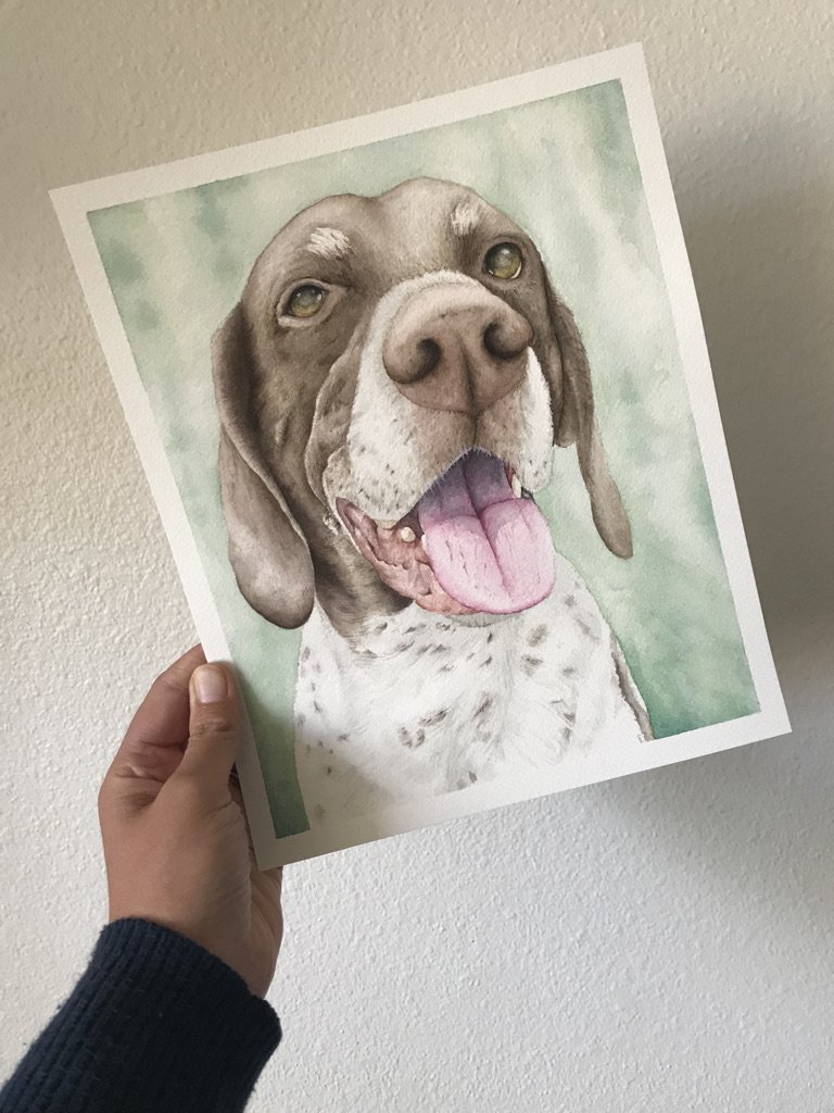Watercolor Portrait of a Dog