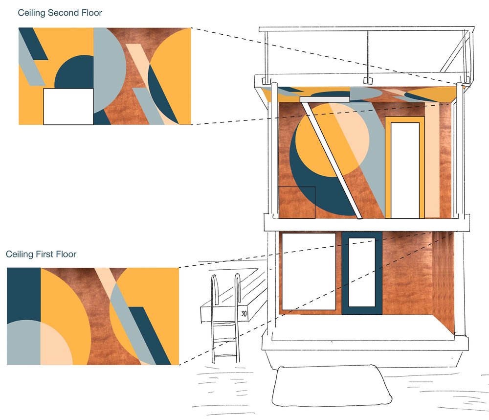 Houseboat Mural Mockup